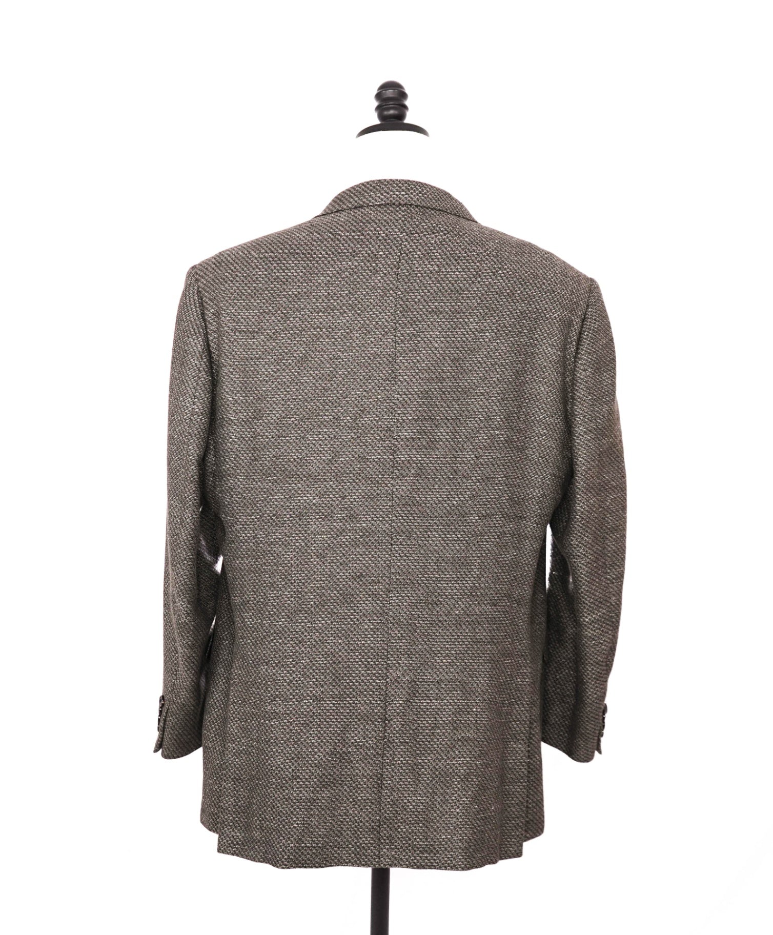 $2,695 ZEGNA - Geometric Green Silk/Linen/Wool Blazer- 46L