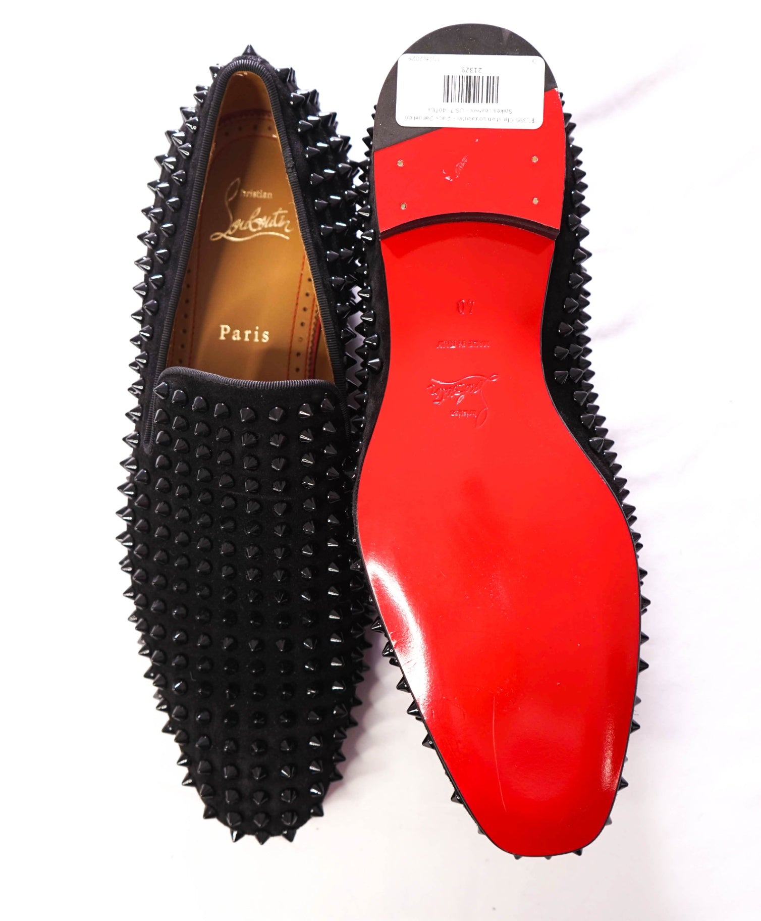 $1,395 Christian Louboutin - Black Dandelion Spikes Loafers - US 7 (40