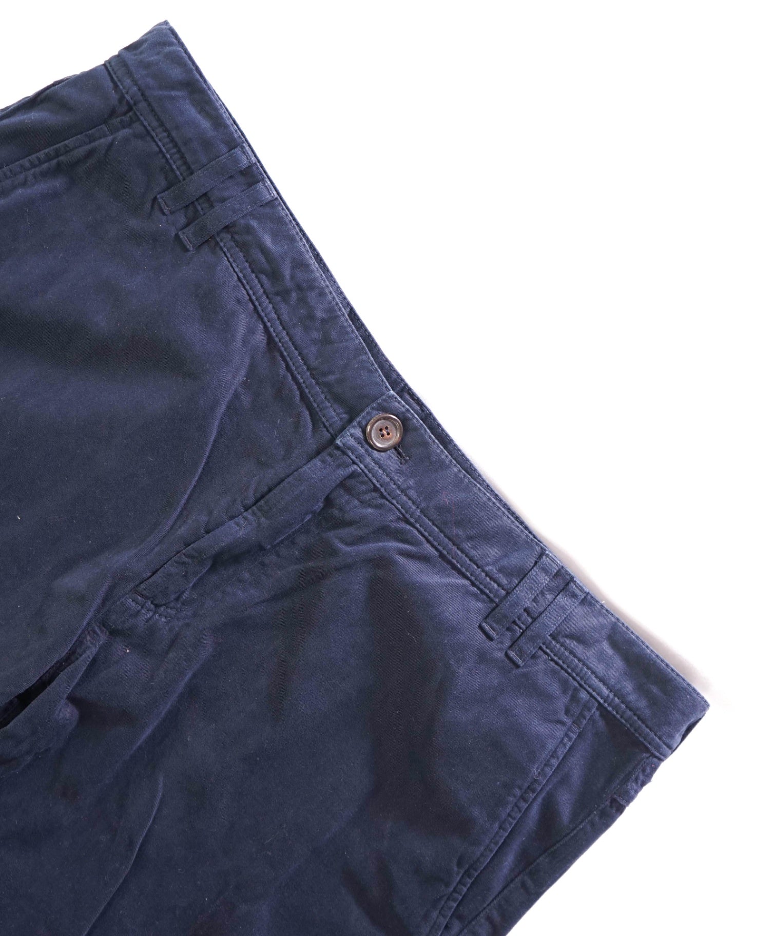 $695 BRUNELLO CUCINELLI - Navy Blue Cotton Trousers - 36W
