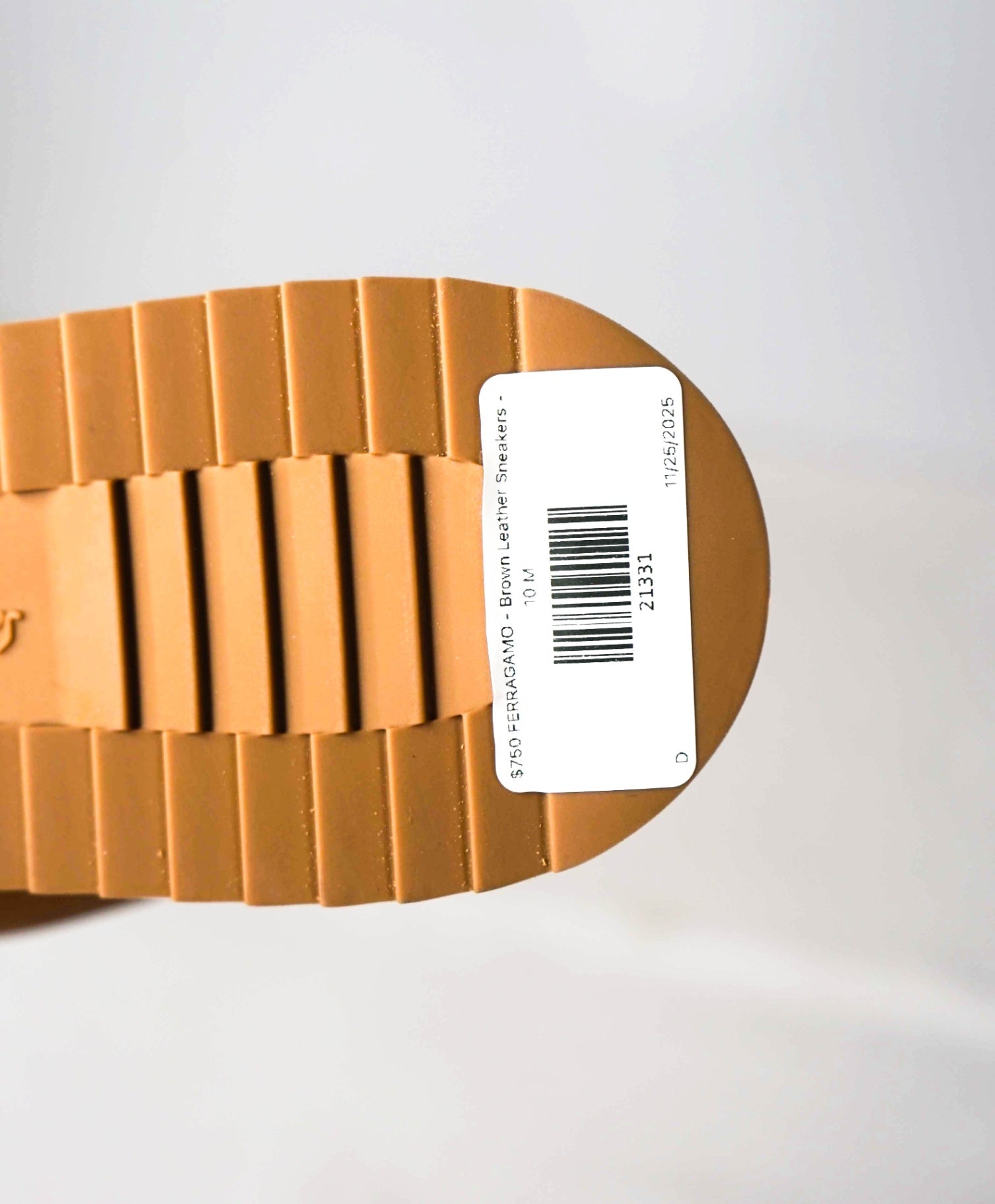 $750 FERRAGAMO - 70's Inspired Brown Leather Sneakers - 10 M