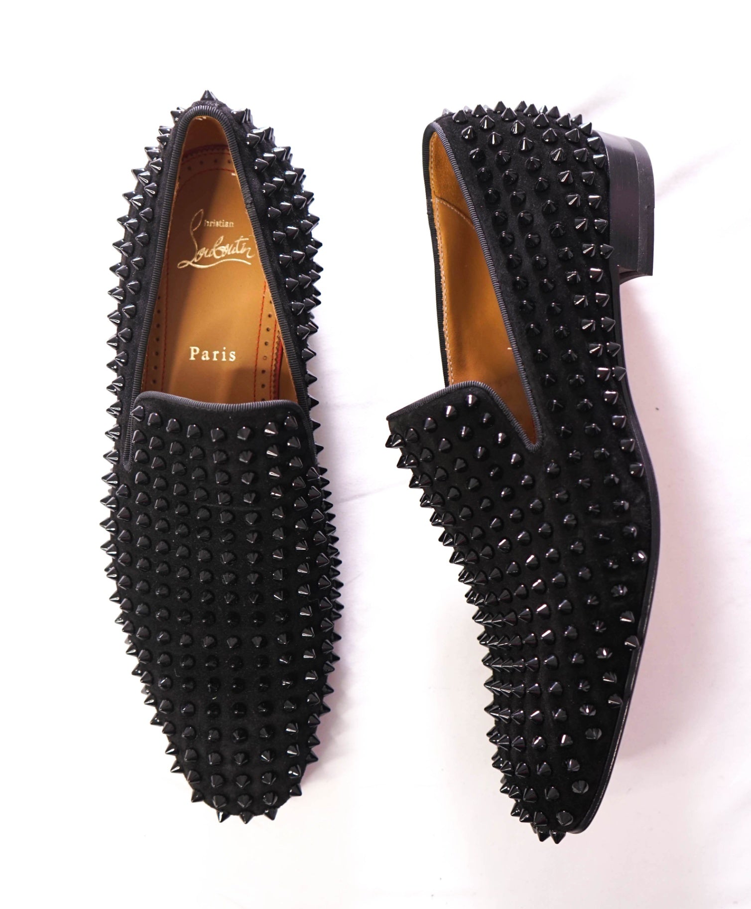$1,395 Christian Louboutin - Black Dandelion Spikes Loafers - US 7 (40EU)