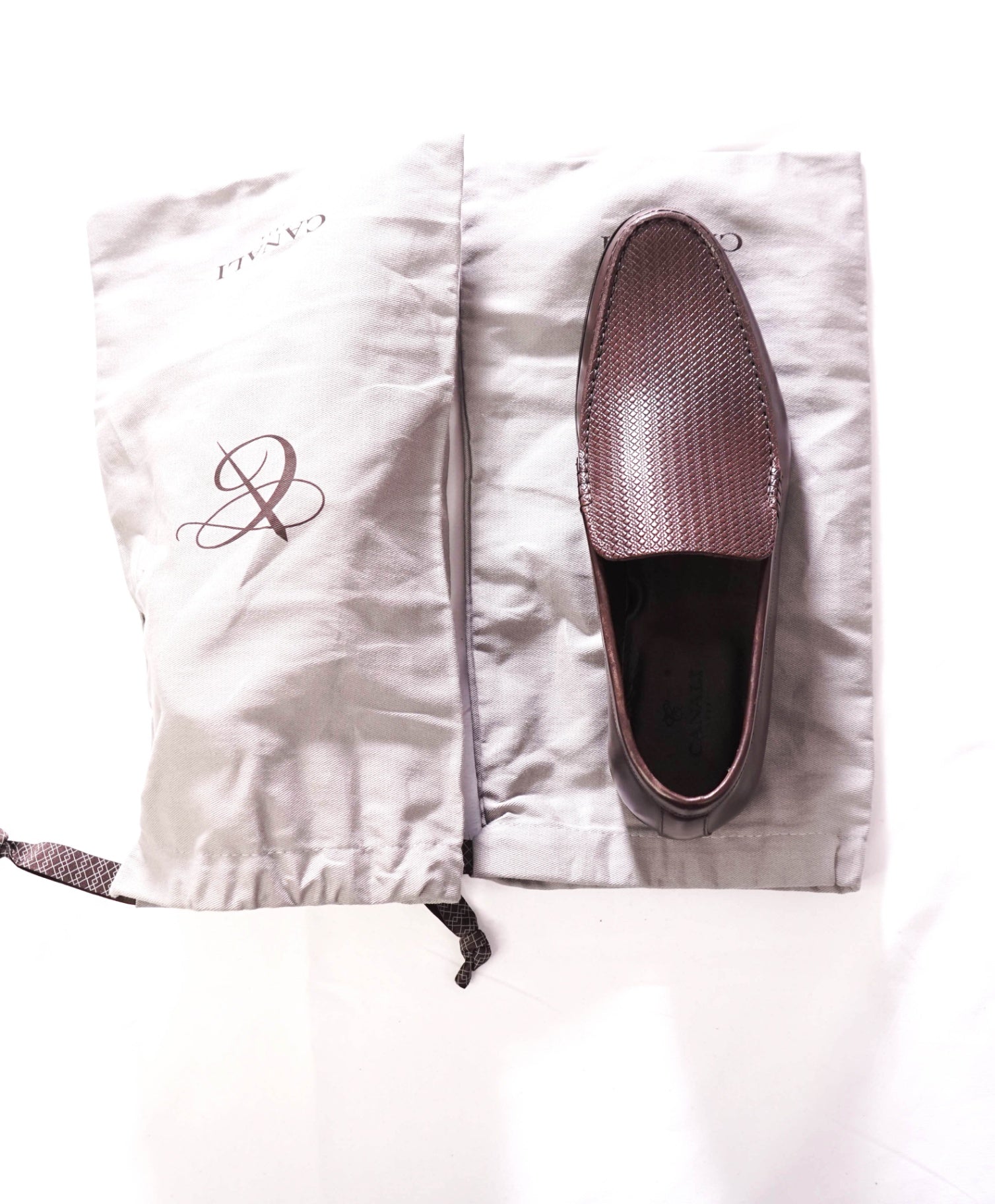 $850 CANALI - Brown Textured Leather Loafer - US 8.5 (41.5EU)