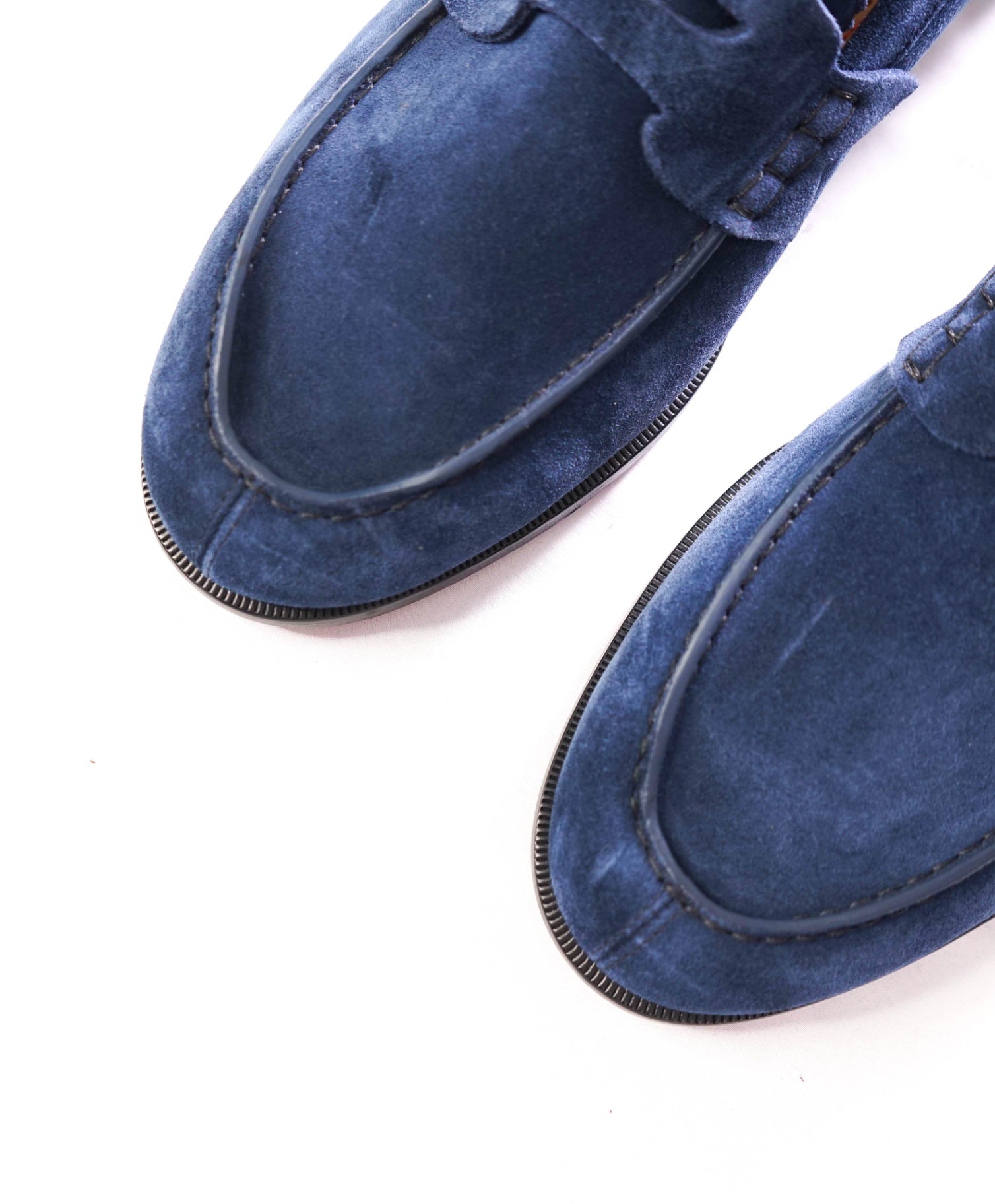 $1,445 CHRISTIAN LOUBOUTIN - *PENNY* Blue Suede Loafers - US 13 (46EU)