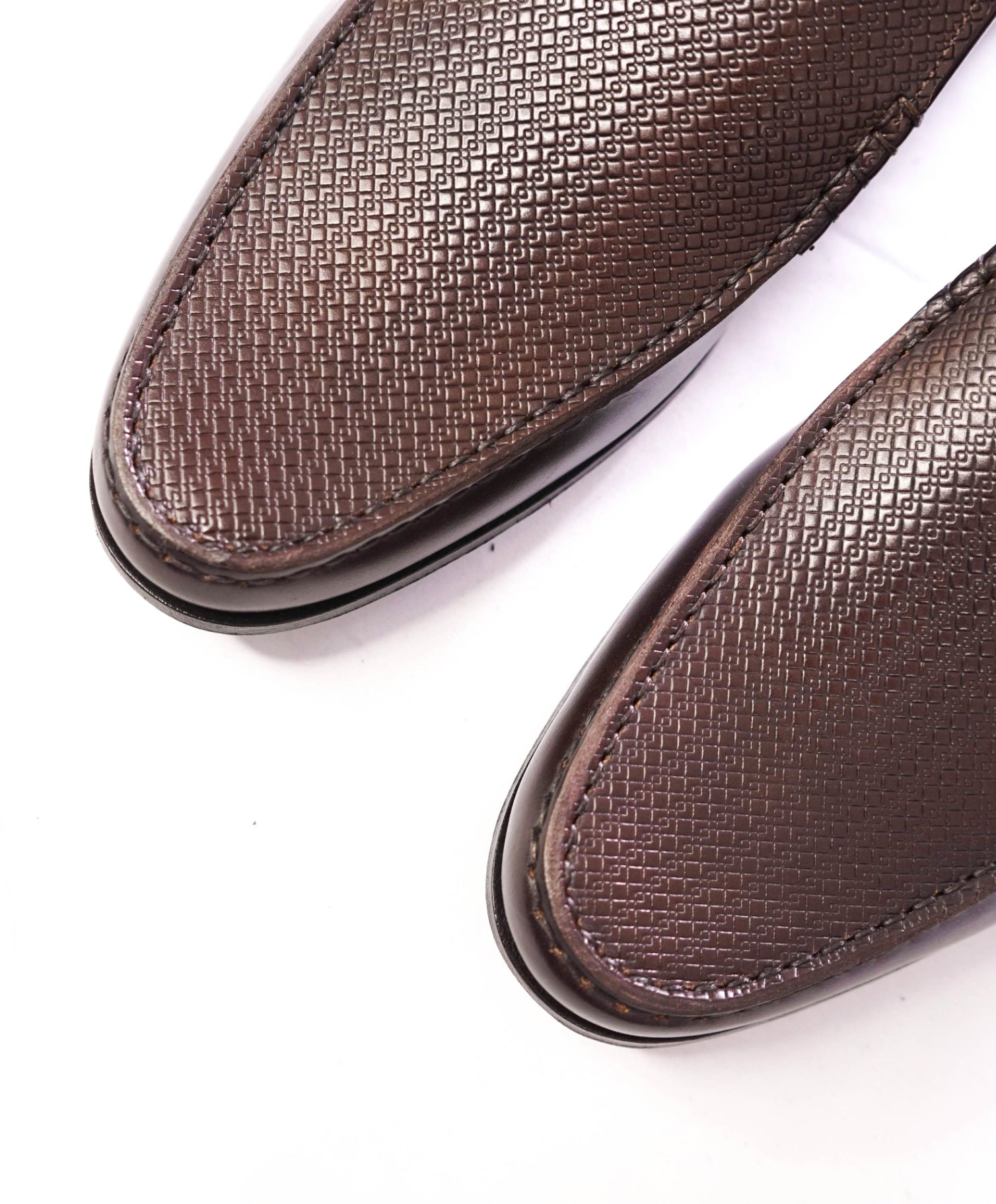 $850 CANALI - Brown Textured Leather Loafer - US 8.5 (41.5EU)