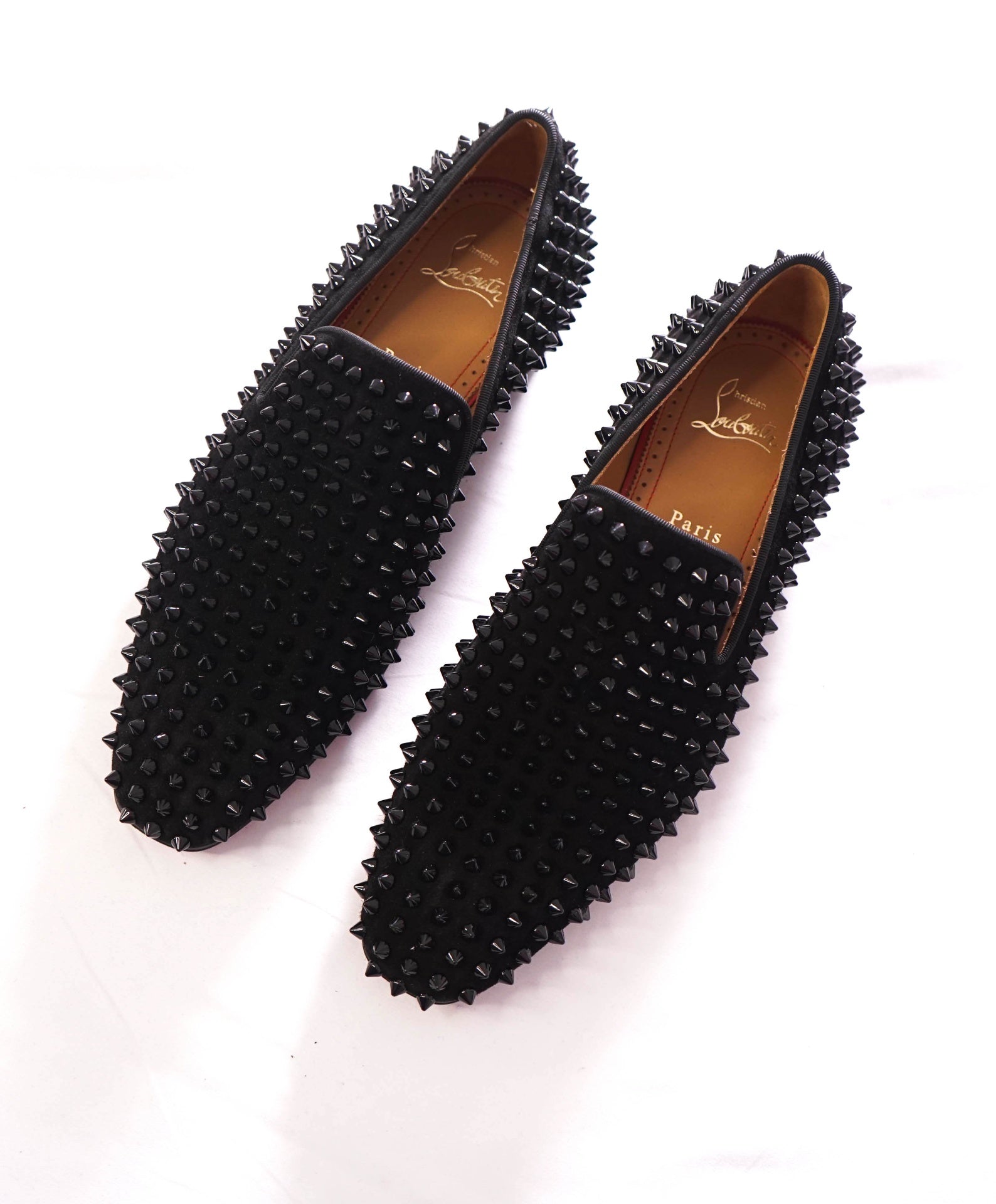 $1,395 Christian Louboutin - Black Dandelion Spikes Loafers - US 7 (40EU)