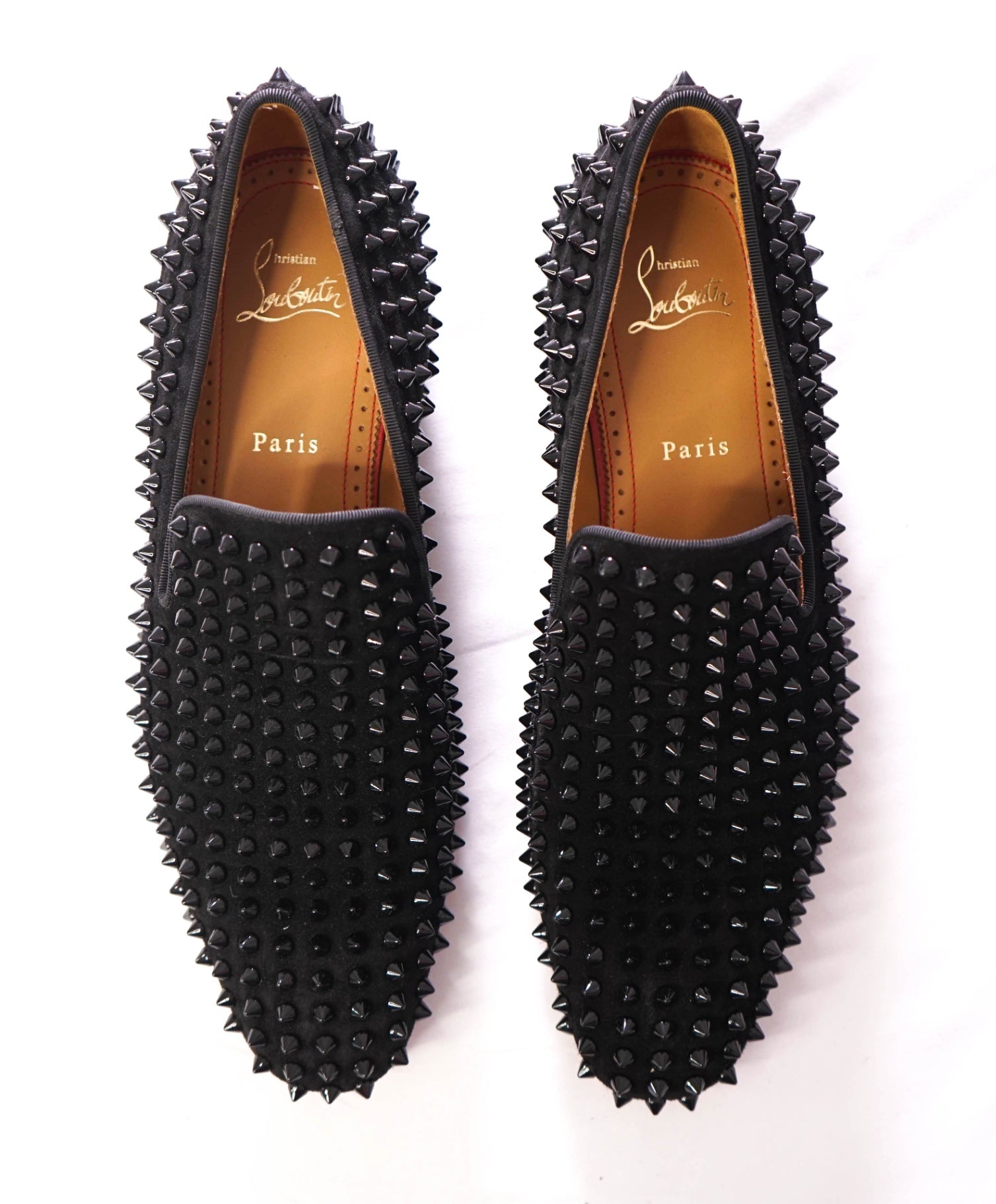 $1,395 Christian Louboutin - Black Dandelion Spikes Loafers - US 7 (40EU)