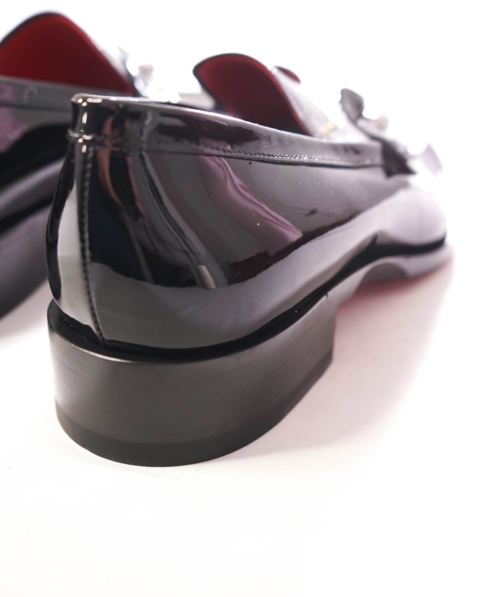 $1,295 CHRISTIAN LOUBOUTIN  - *CHAMBELIMOC NIGHT STRASS* Black Patent Leather Loafers - US 10 (43EU)