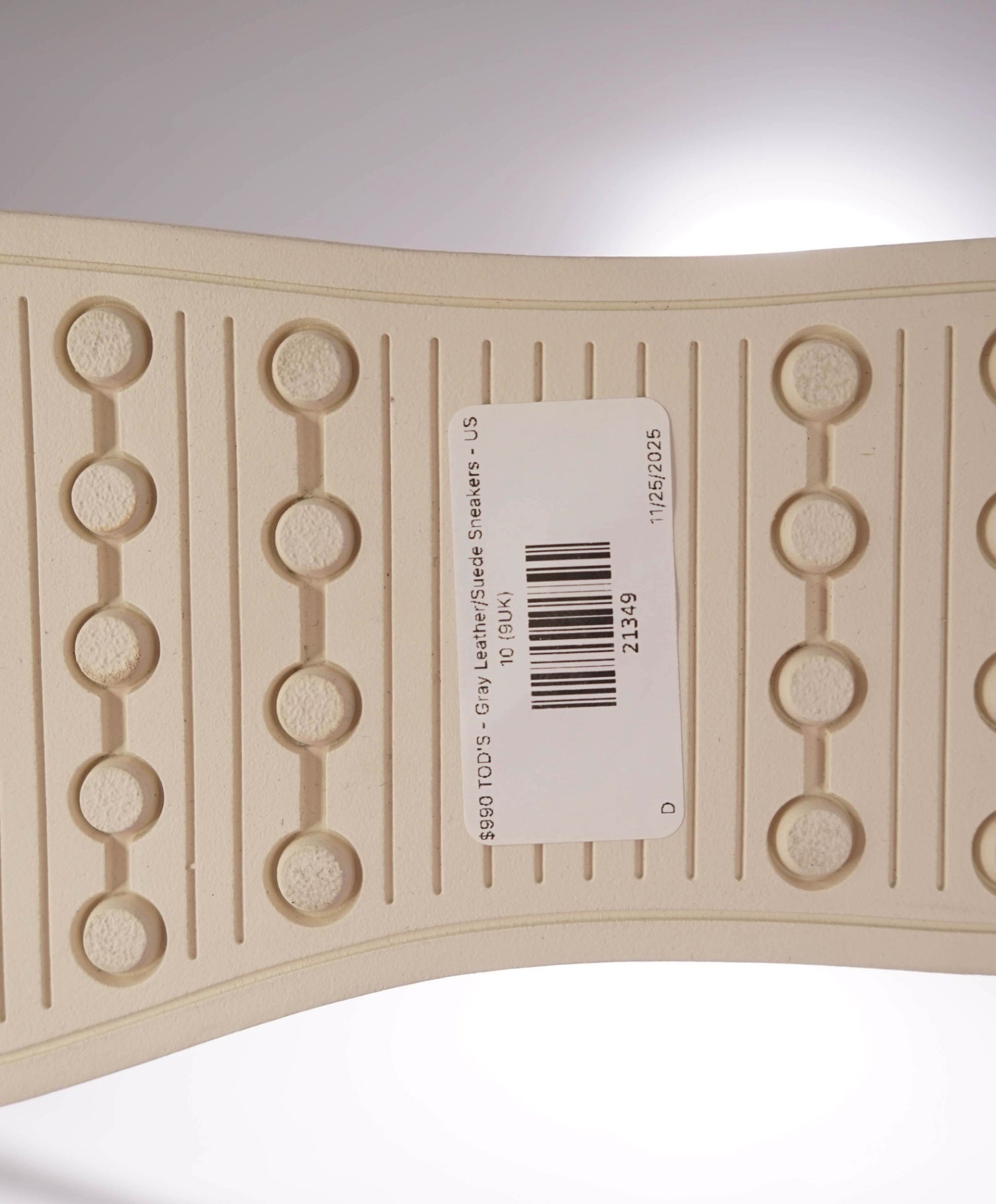 $990 TOD'S - Gray Leather/Suede Sneakers - US 10 (9UK)