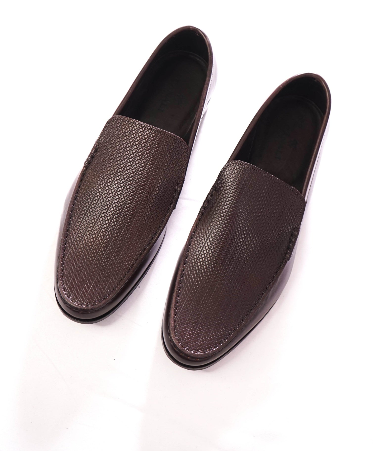 $850 CANALI - Brown Textured Leather Loafer - US 8.5 (41.5EU)