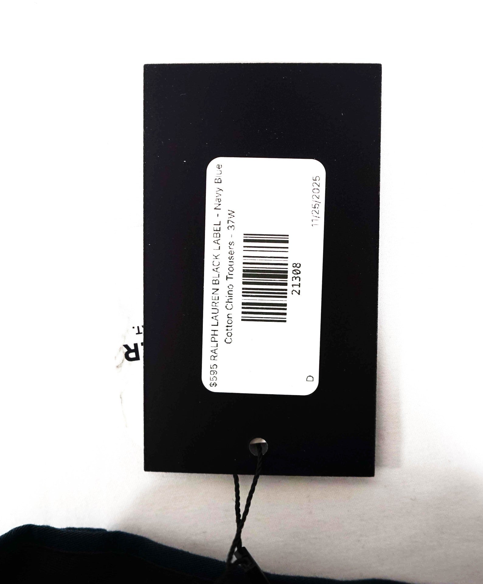 $595 RALPH LAUREN BLACK LABEL - Navy Cotton Chinos Trousers - 36W