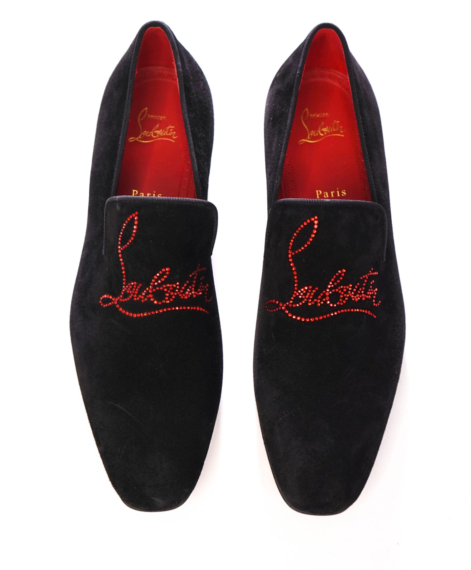 $1,100 CHRISTIAN LOUBOUTIN - *Dandelion Strass* Crystal Logo Loafers - 8.5 (41.5EU)