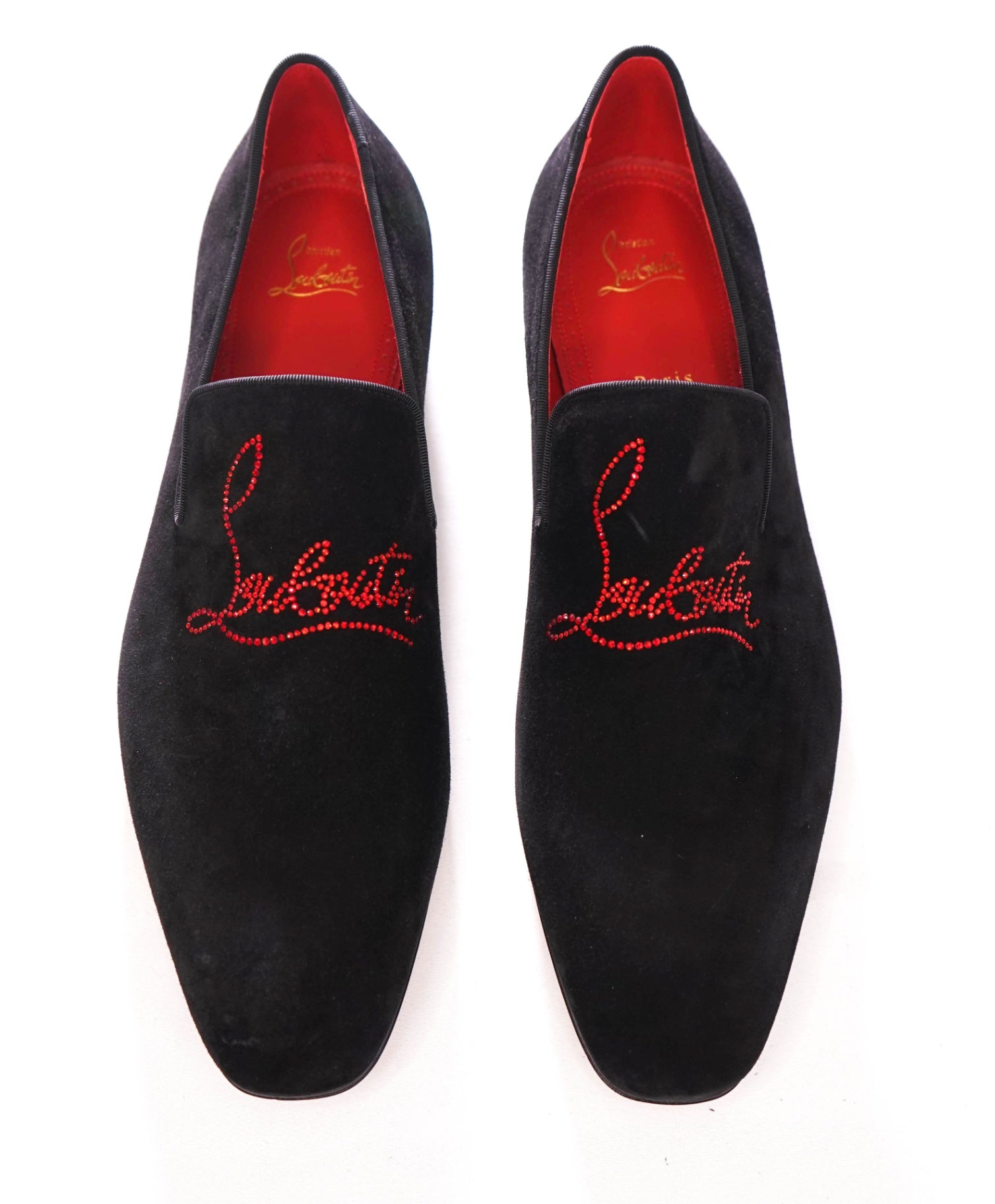 $1,100 CHRISTIAN LOUBOUTIN - *Dandelion Strass* Crystal Logo Loafers - 13.5 (46.5EU)