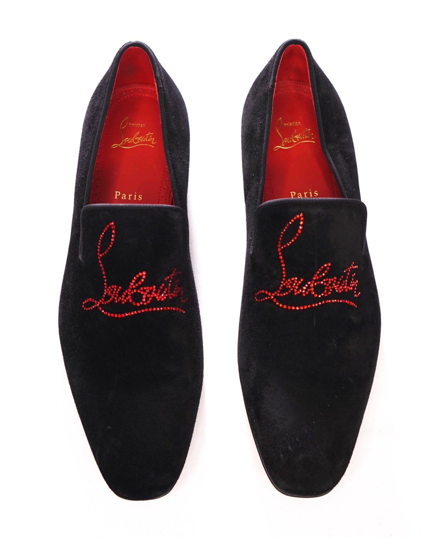 $1,100 CHRISTIAN LOUBOUTIN - *Dandelion Strass* Crystal Logo Loafers - 9.5 (42.5EU)