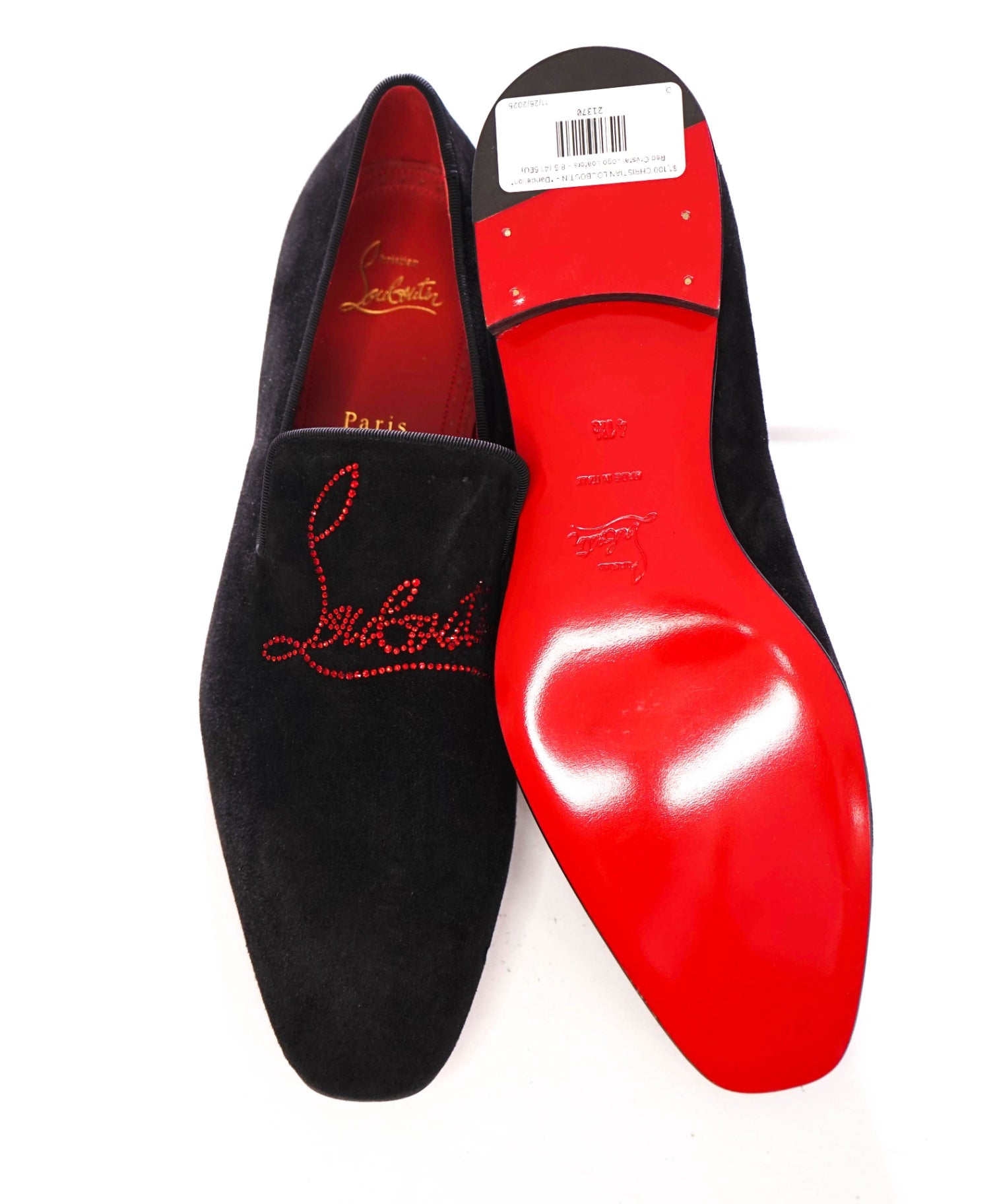$1,100 CHRISTIAN LOUBOUTIN - *Dandelion Strass* Crystal Logo Loafers - 8.5 (41.5EU)