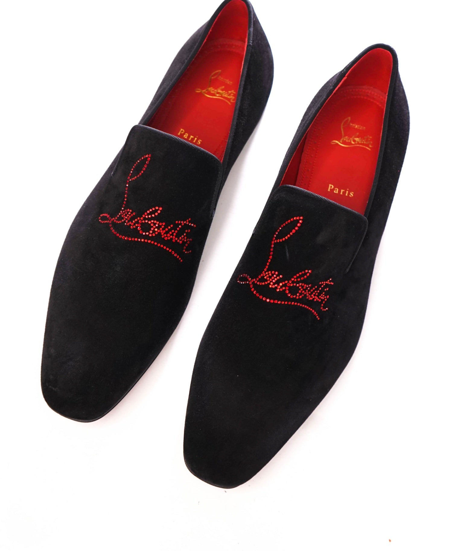 $1,100 CHRISTIAN LOUBOUTIN - *Dandelion Strass* Crystal Logo Loafers - 13.5 (46.5EU)