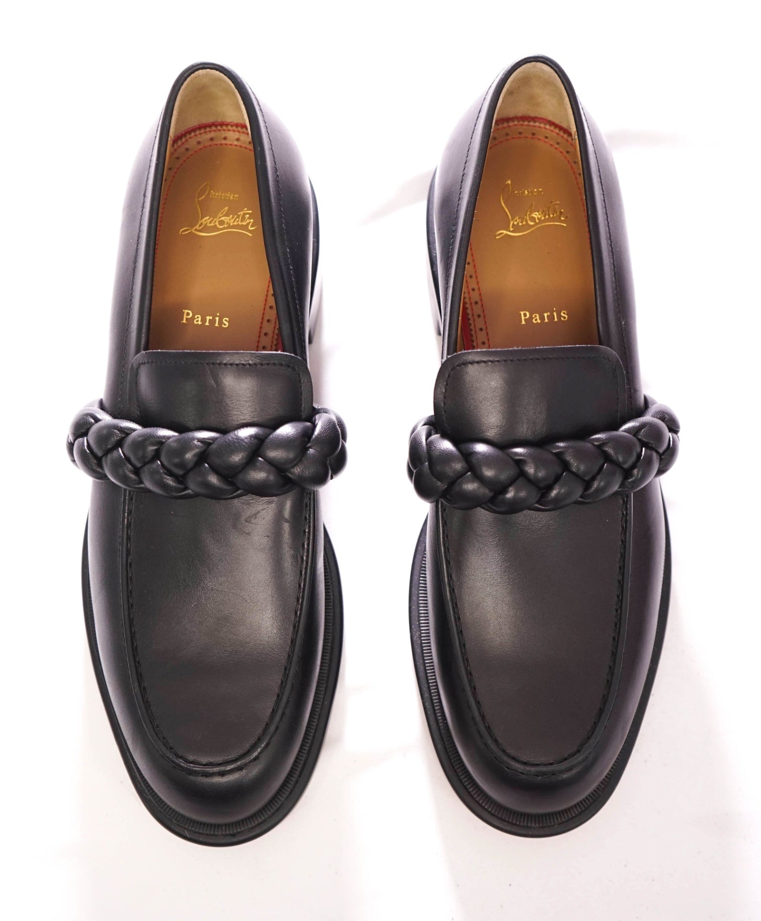 $1,095 Christian Louboutin - "URBINO" Mock Braid Loafers - US 10 (43EU)