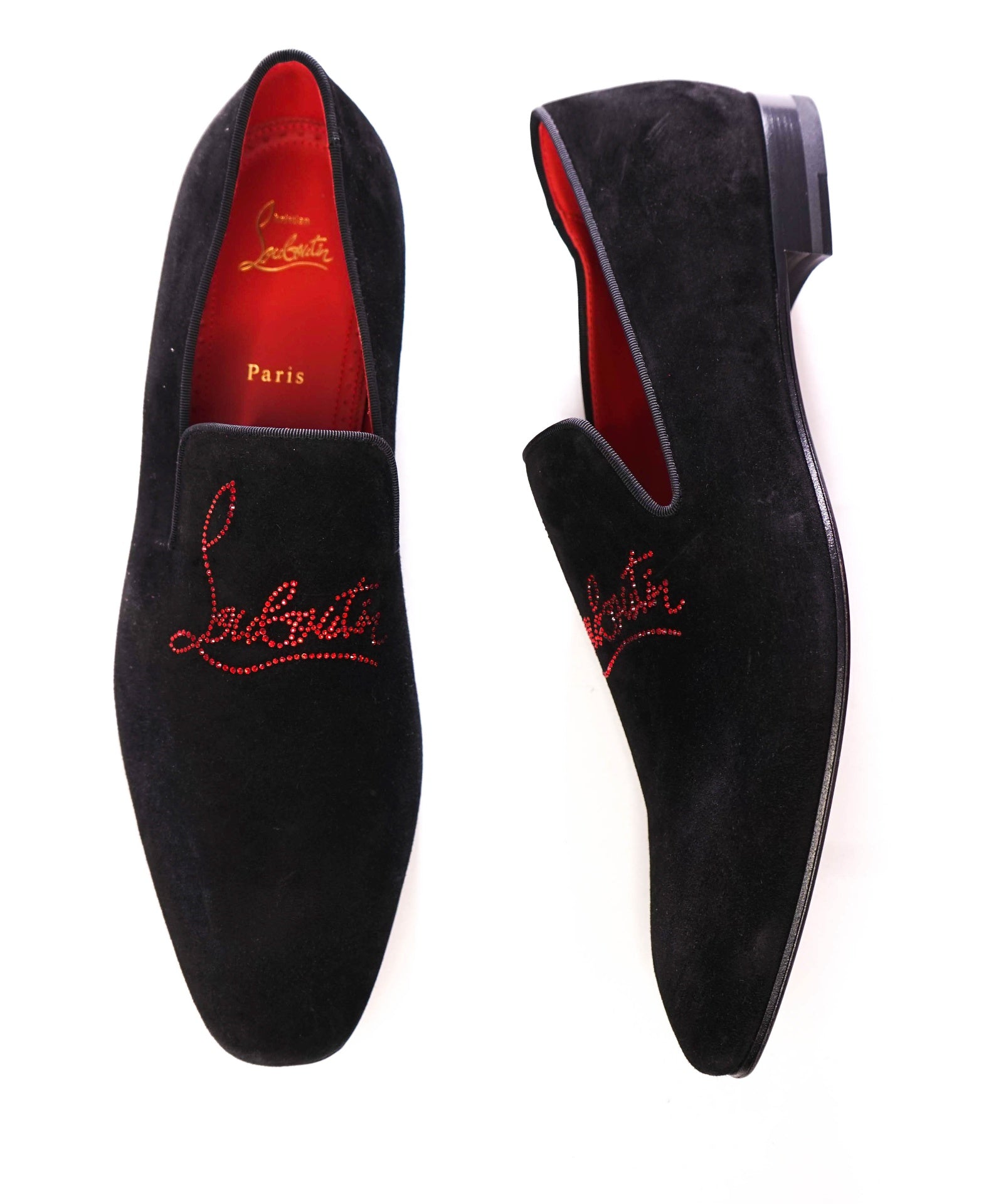 $1,100 CHRISTIAN LOUBOUTIN - *Dandelion Strass* Crystal Logo Loafers - 13.5 (46.5EU)