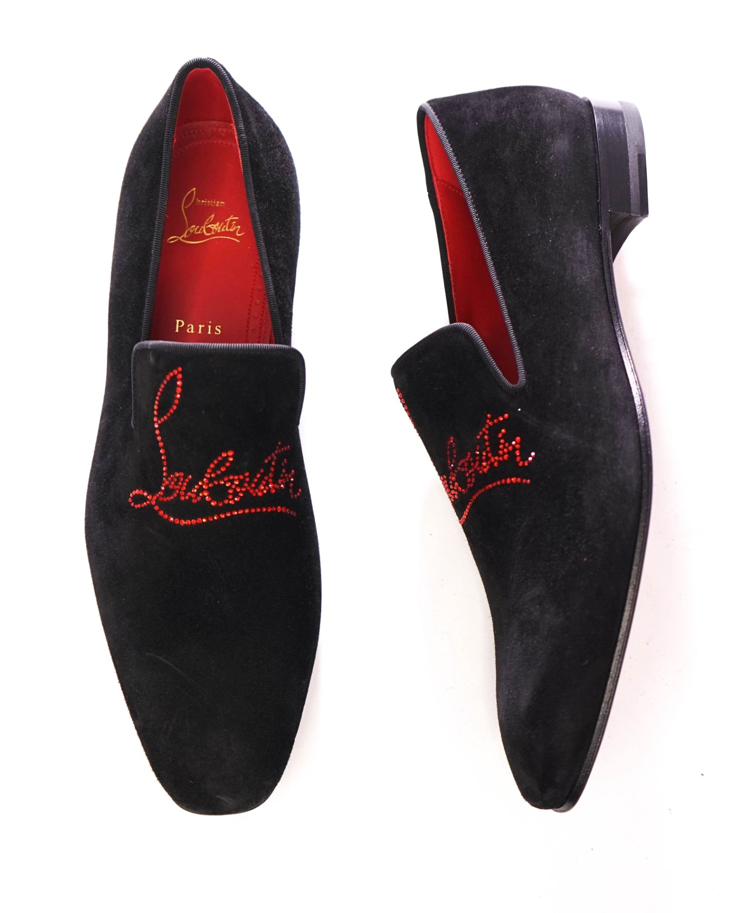 $1,100 CHRISTIAN LOUBOUTIN - *Dandelion Strass* Crystal Logo Loafers - 8.5 (41.5EU)