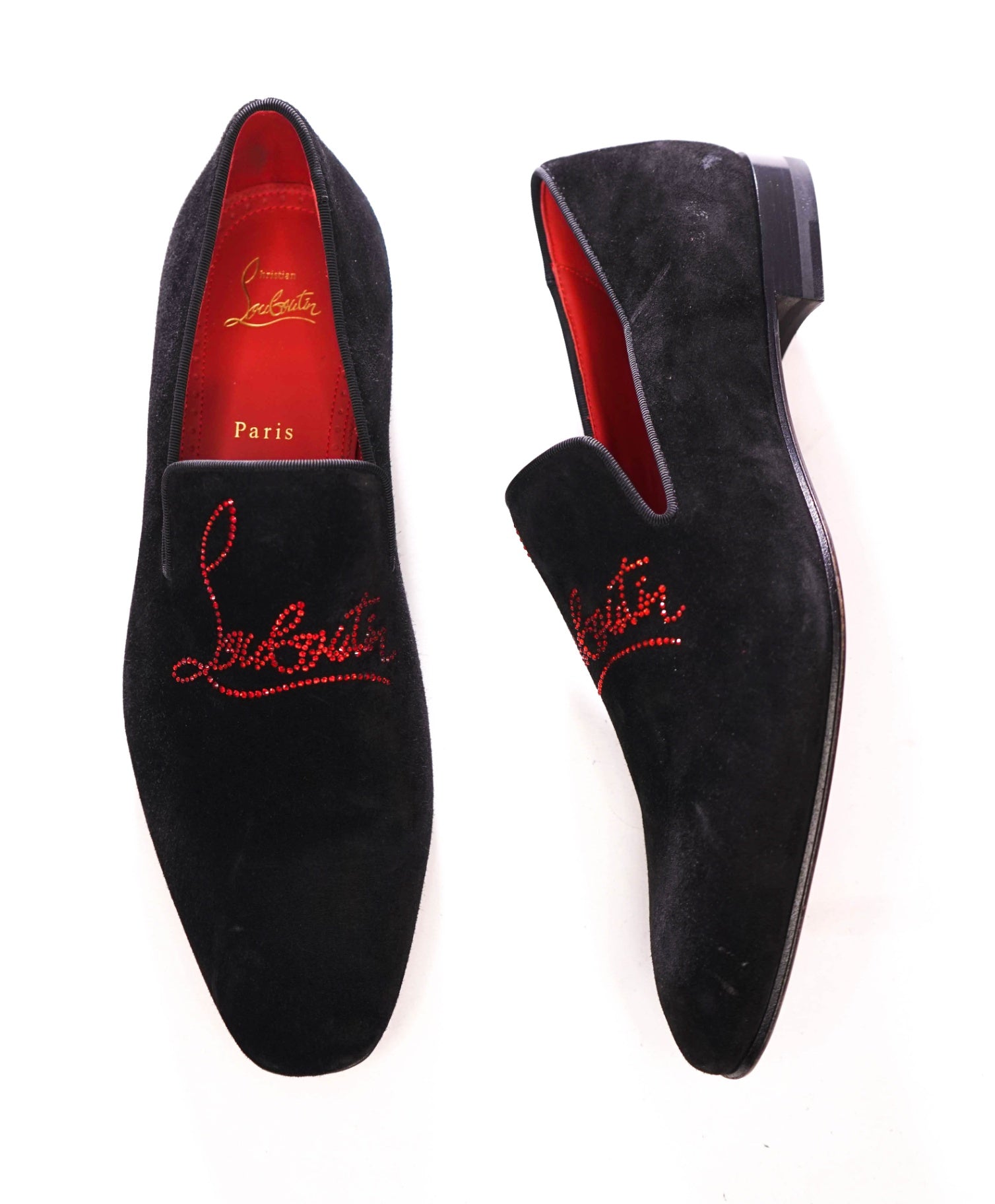$1,100 CHRISTIAN LOUBOUTIN - *Dandelion Strass* Crystal Logo Loafers - 9.5 (42.5EU)