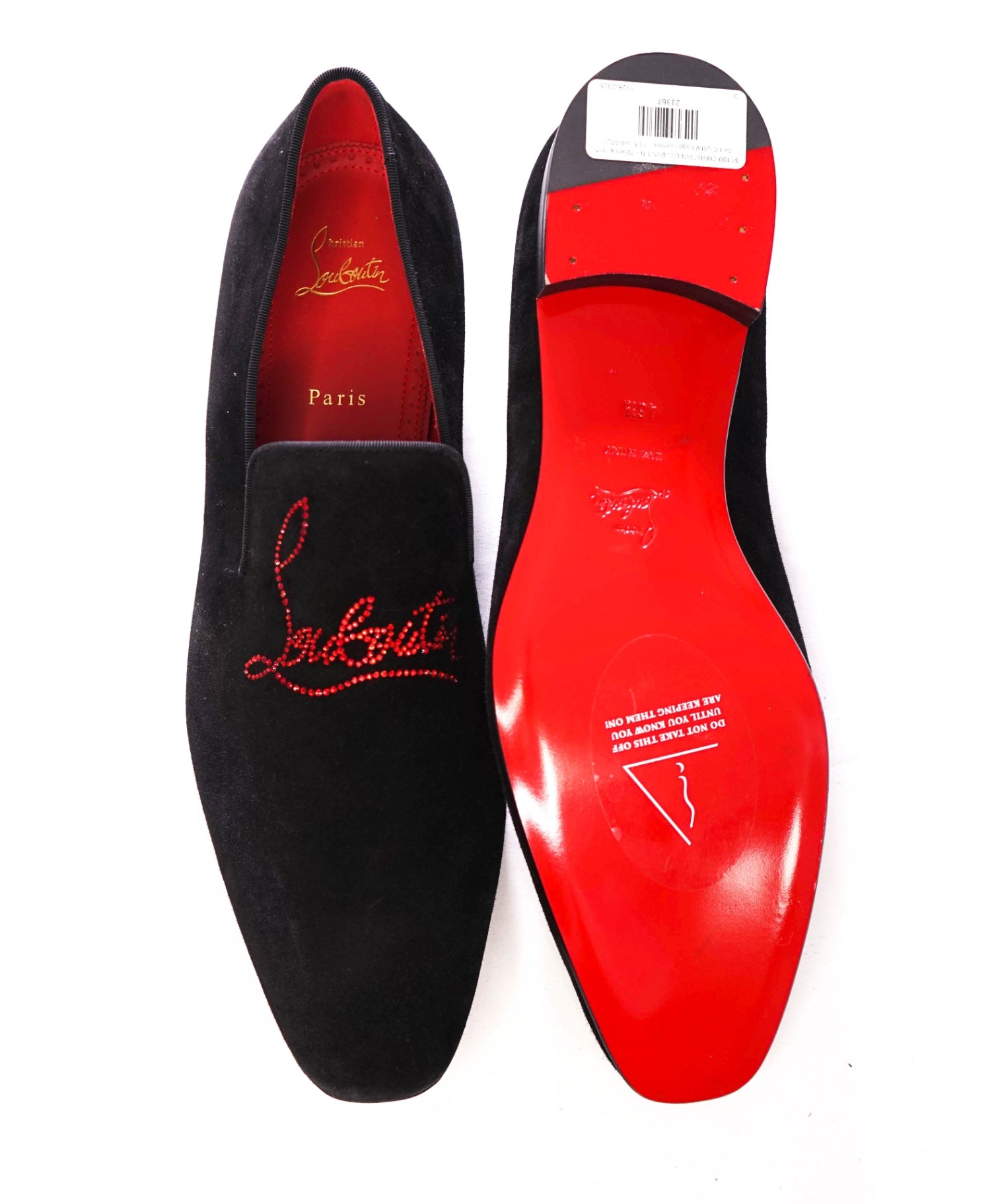 $1,100 CHRISTIAN LOUBOUTIN - *Dandelion Strass* Crystal Logo Loafers - 13.5 (46.5EU)