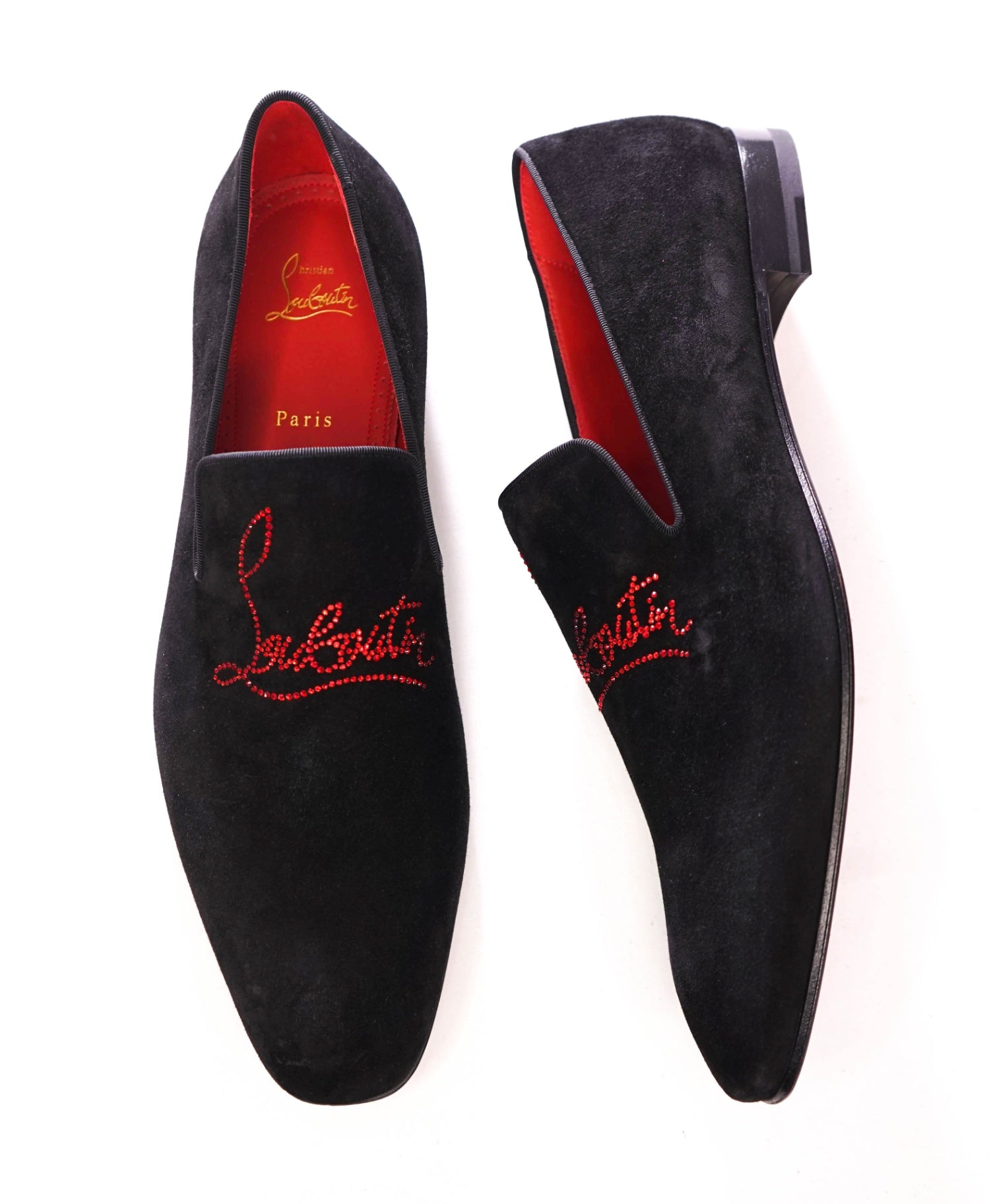 $1,100 CHRISTIAN LOUBOUTIN - *Dandelion Strass* Crystal Logo Loafers - 13.5 (46.5EU)
