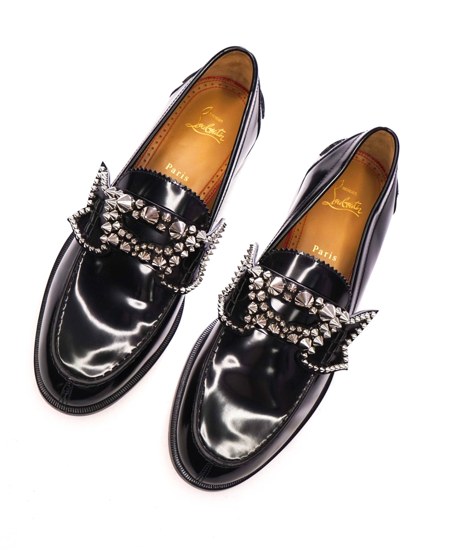 $1,245 CHRISTIAN LOUBOUTIN - Black No Penny Spike Loafers - US 10.5 (43.5EU)