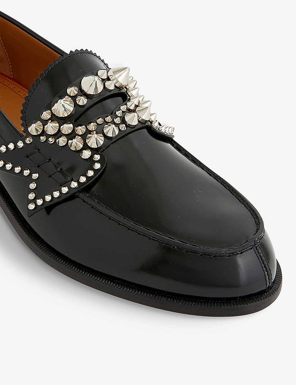 $1,245 CHRISTIAN LOUBOUTIN - Black No Penny Spike Loafers - US 10.5 (43.5EU)