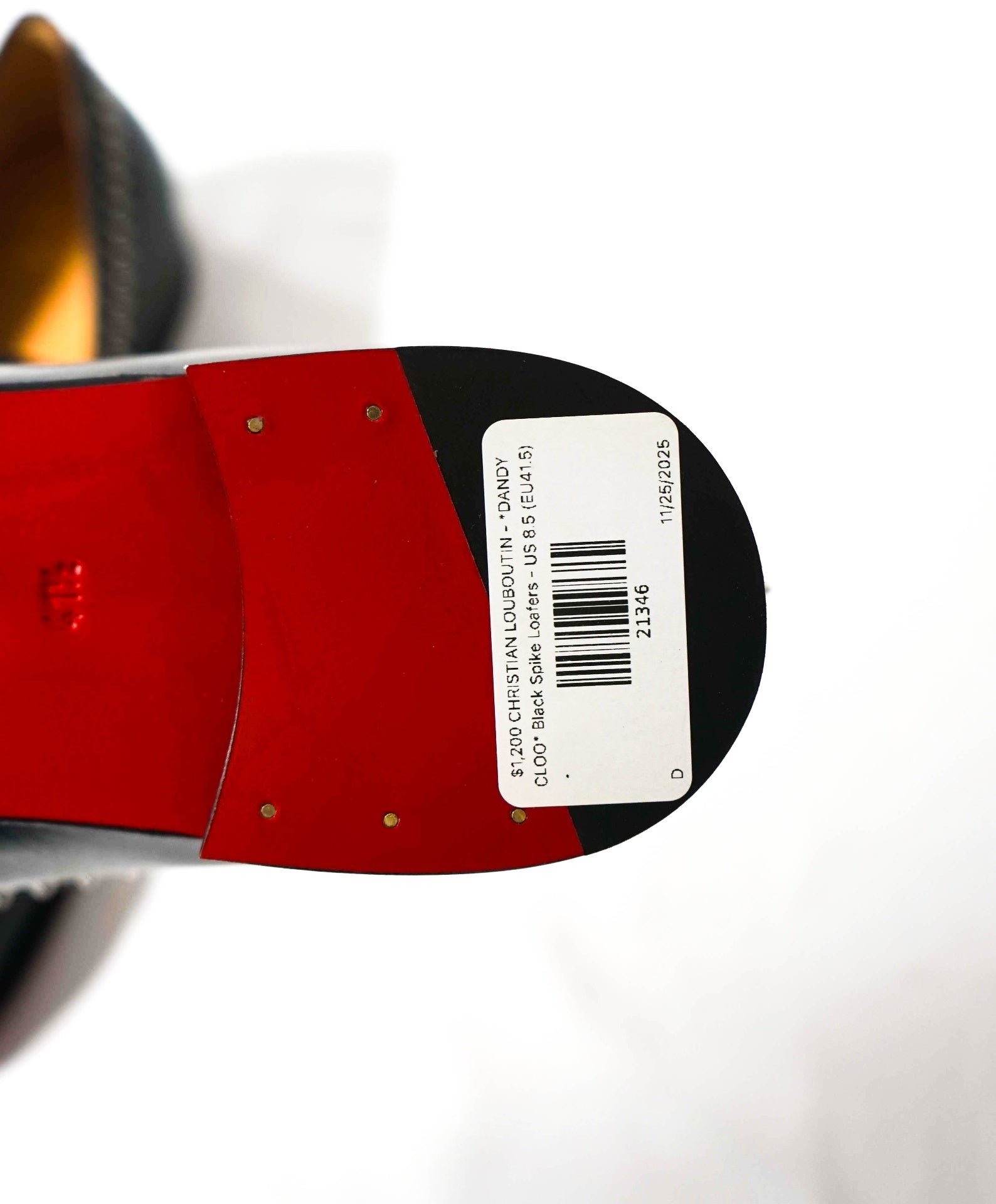 $1,200 CHRISTIAN LOUBOUTIN - *DANDY CLOO* Black Spike Loafers - US 8.5 (EU41.5)