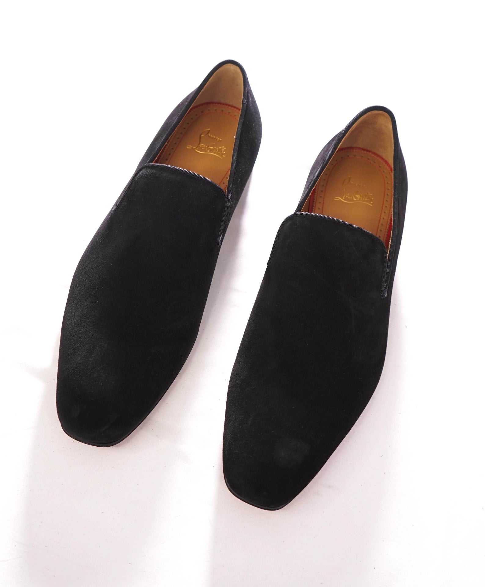$1,050 CHRISTIAN LOUBOUTIN - Black Suede Loafers - US 10.5 (43.5EU)
