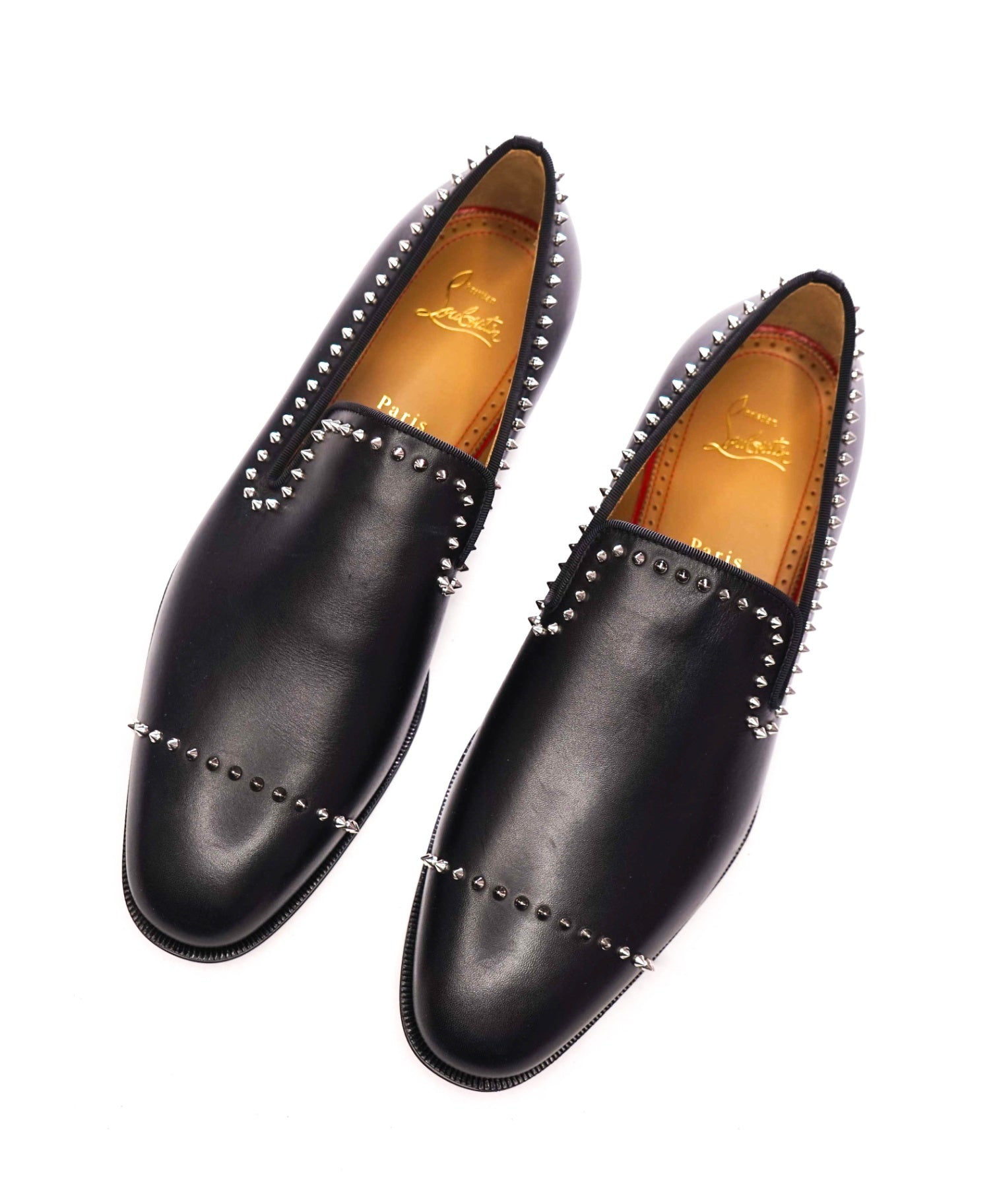 $1,200 CHRISTIAN LOUBOUTIN - *DANDY CLOO* Black Spike Loafers - US 8.5 (EU41.5)