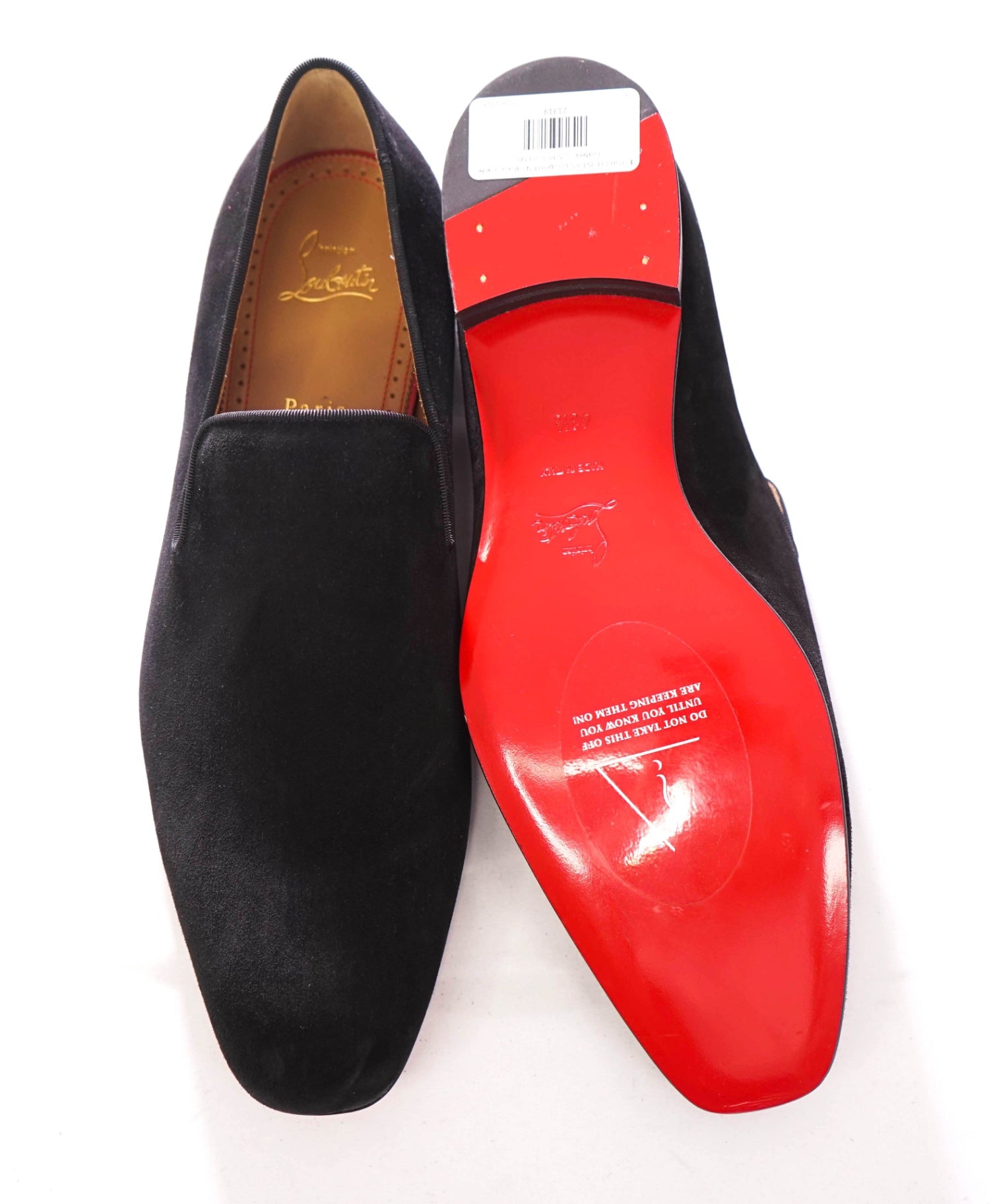 $1,050 CHRISTIAN LOUBOUTIN - Black Suede Loafers - US 10.5 (43.5EU)