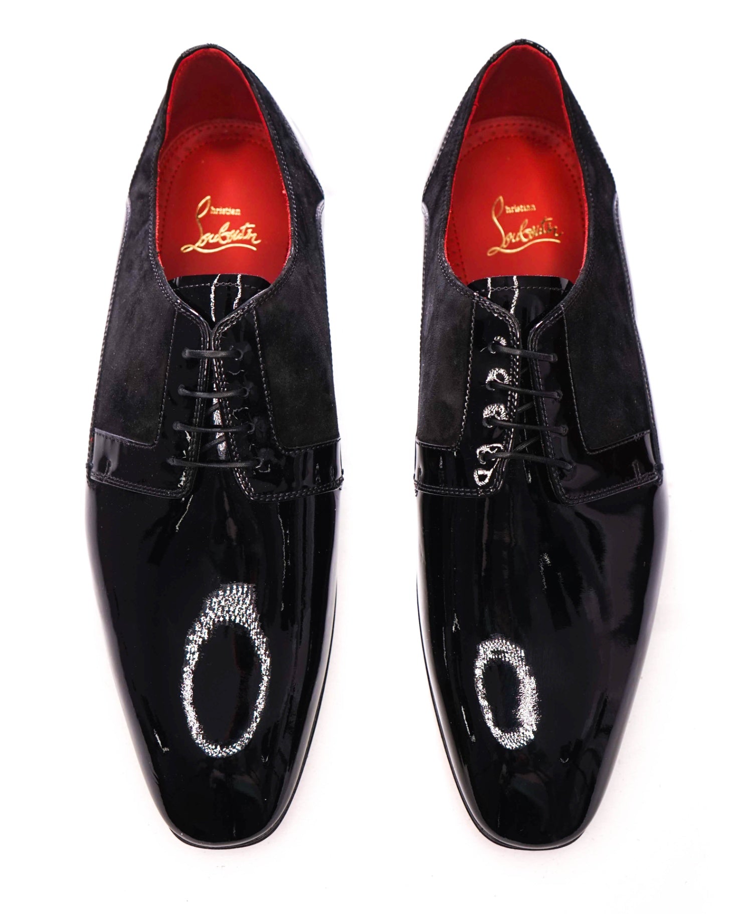 $1,090 CHRISTIAN LOUBOUTIN - Black Patent Leather/Suede *CHICKITO* Derbies - US 9 (42EU)