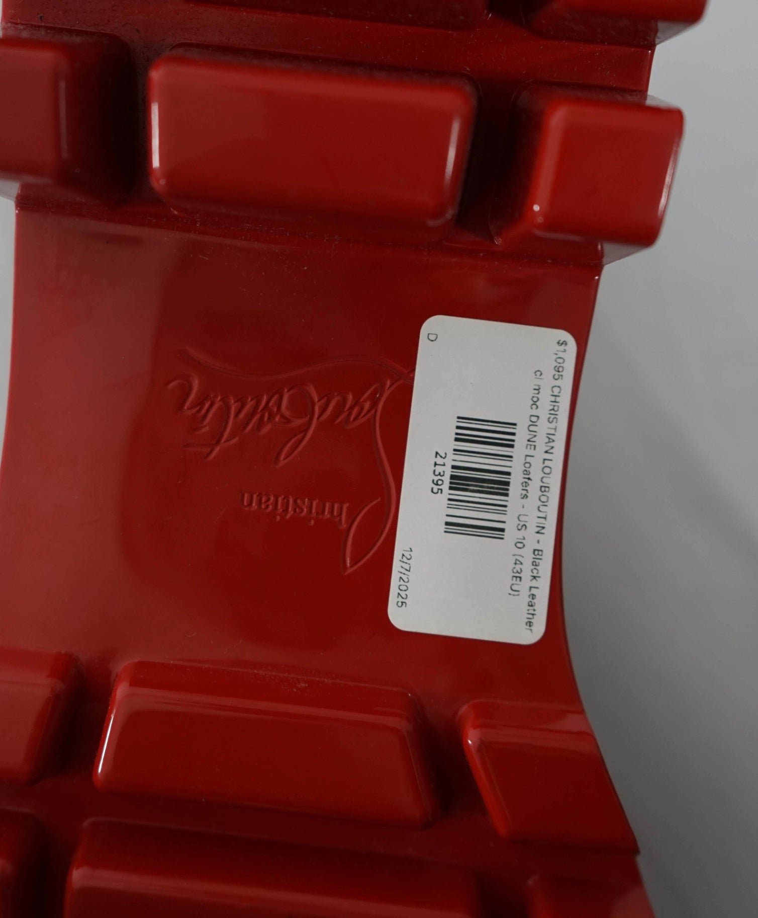 $1,095 CHRISTIAN LOUBOUTIN - Black Leather CL moc DUNE Loafers - US 10 (43EU)