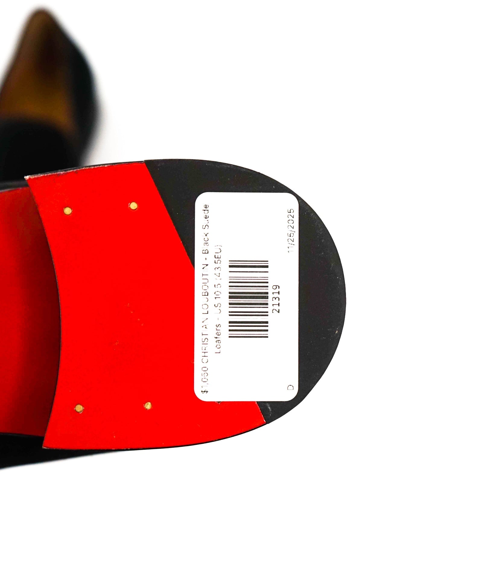 $1,050 CHRISTIAN LOUBOUTIN - Black Suede Loafers - US 10.5 (43.5EU)