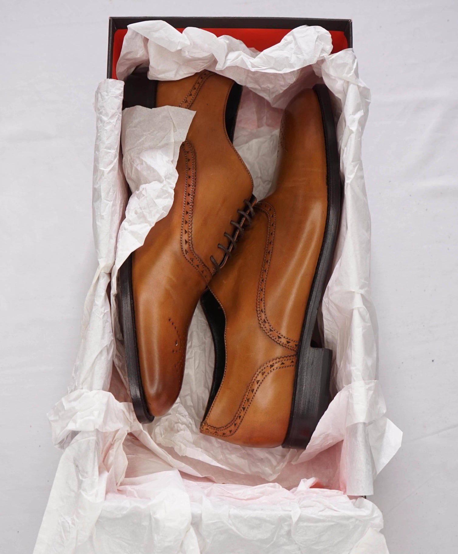 $395 BRUNO MAGLI - Brown Leather HAND PATINA Oxfords - 9 M