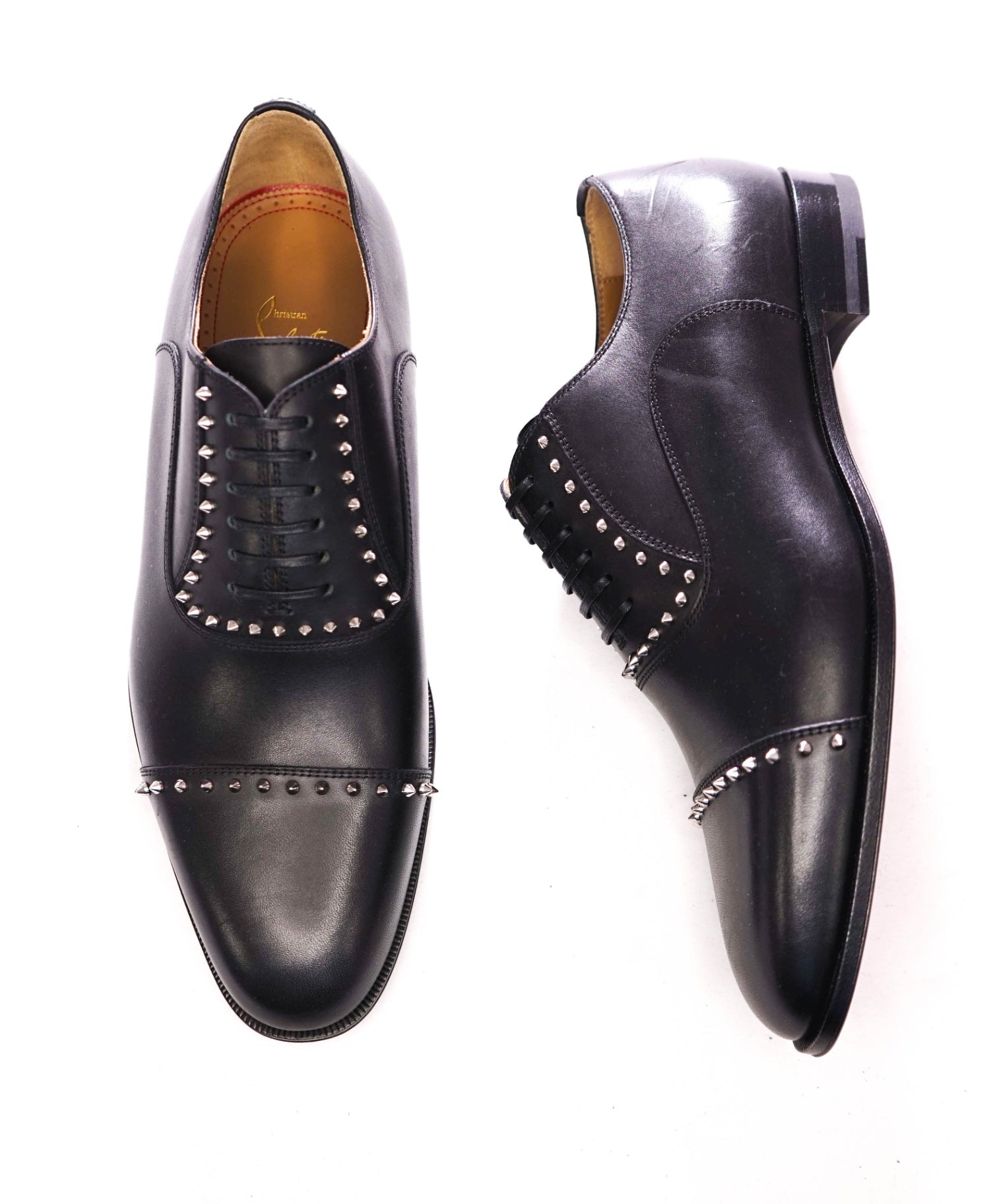 $1,200 CHRISTIAN LOUBOUTIN - *CLOOCLOO* Black Spike Oxfords -  US 9 (42EU)