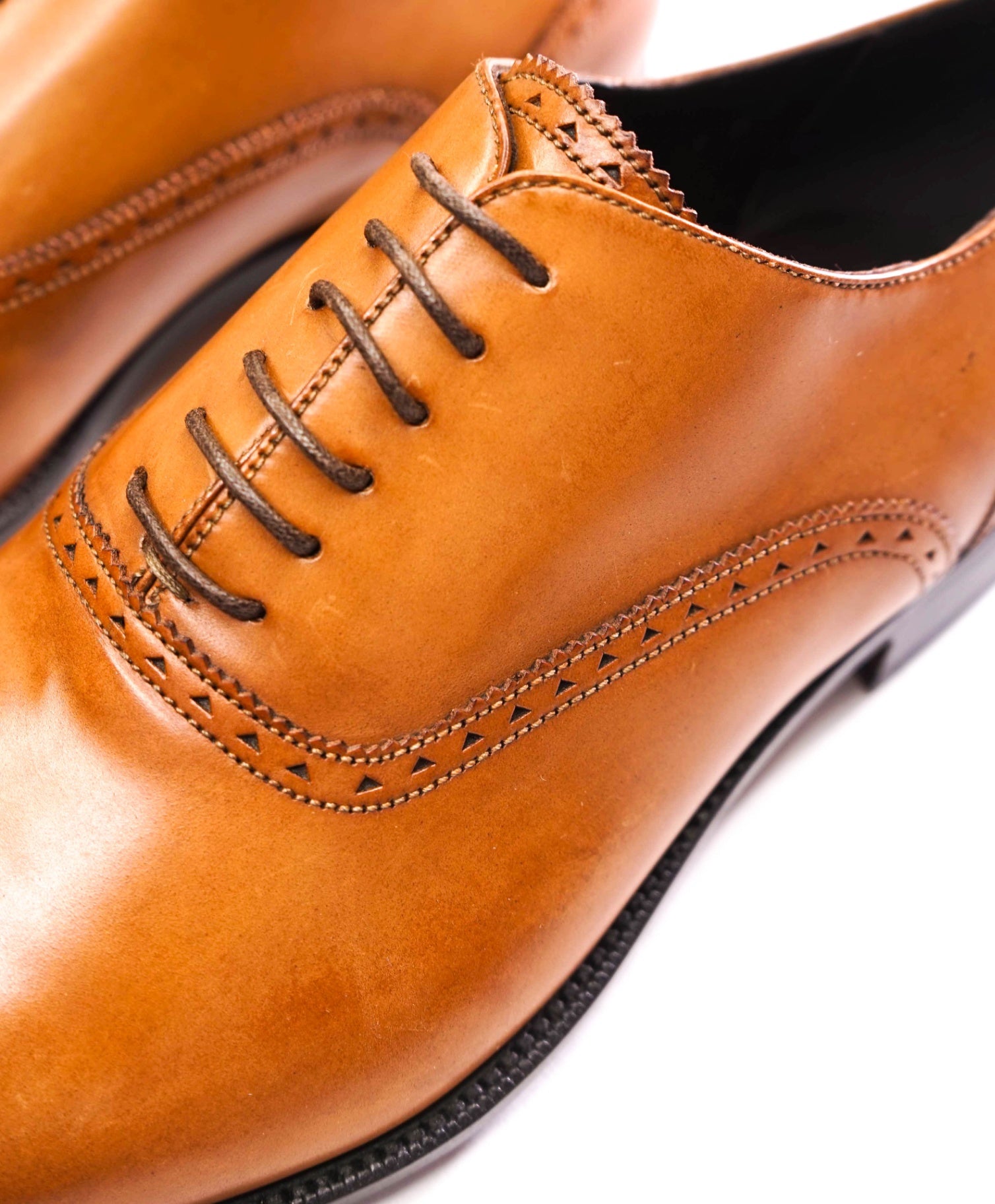 $395 BRUNO MAGLI - Brown Leather HAND PATINA Oxfords - 9 M