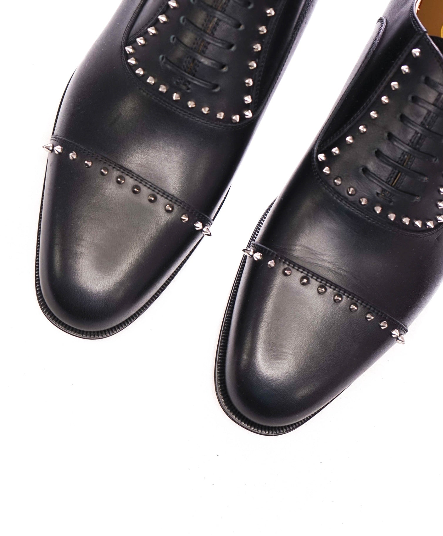 $1,200 CHRISTIAN LOUBOUTIN - *CLOOCLOO* Black Spike Oxfords -  US 9 (42EU)
