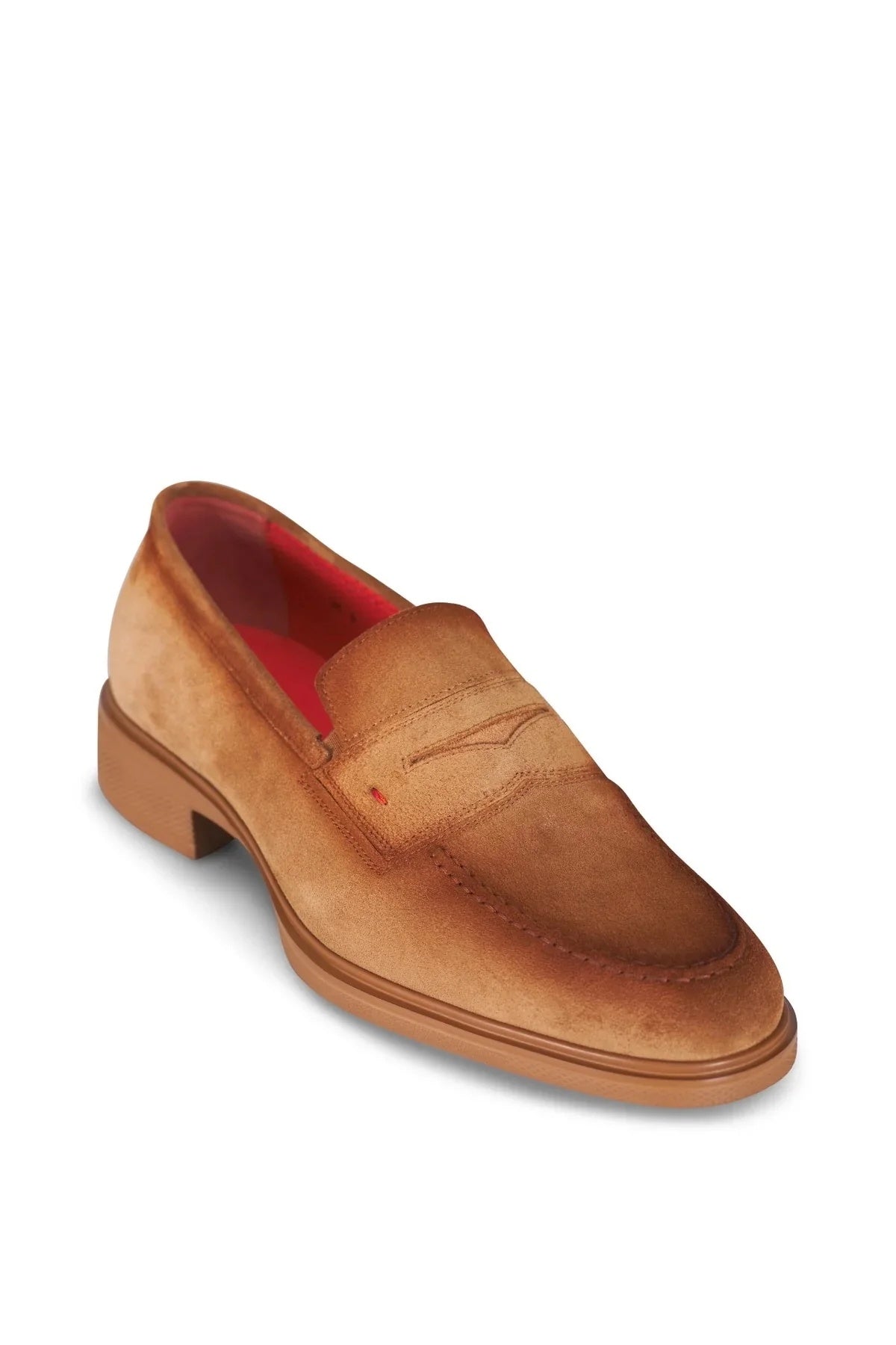 $750 SANTONI "Easy" Light Brown Sand Suede Loafers - US 9.5 (UK8.5)