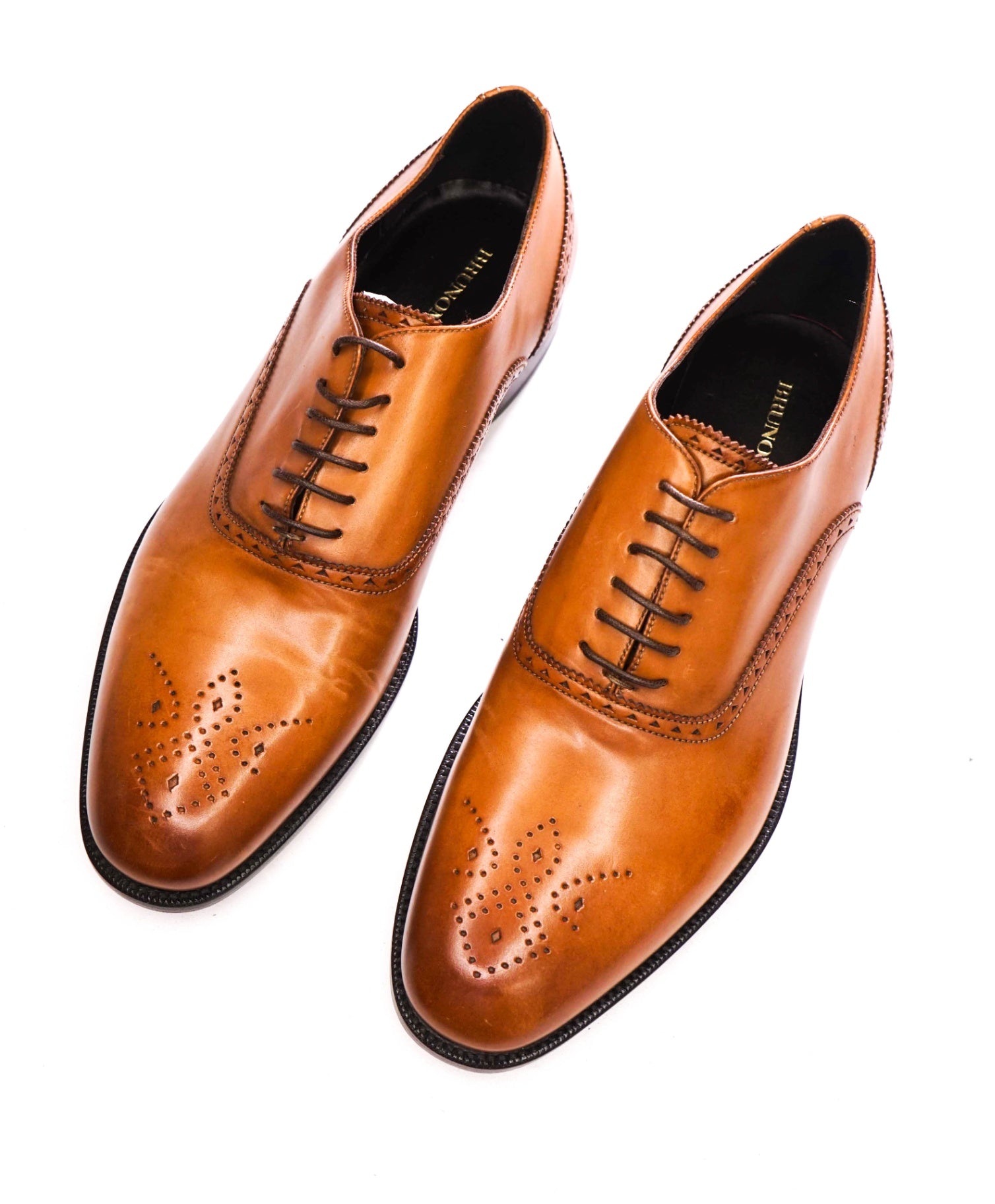 $395 BRUNO MAGLI - Brown Leather HAND PATINA Oxfords - 9 M