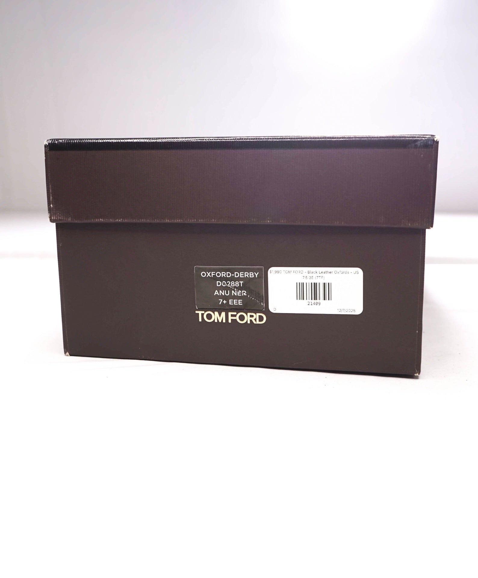 $1,990 TOM FORD - Black Leather Oxfords - US 7.5 3E (7TF)