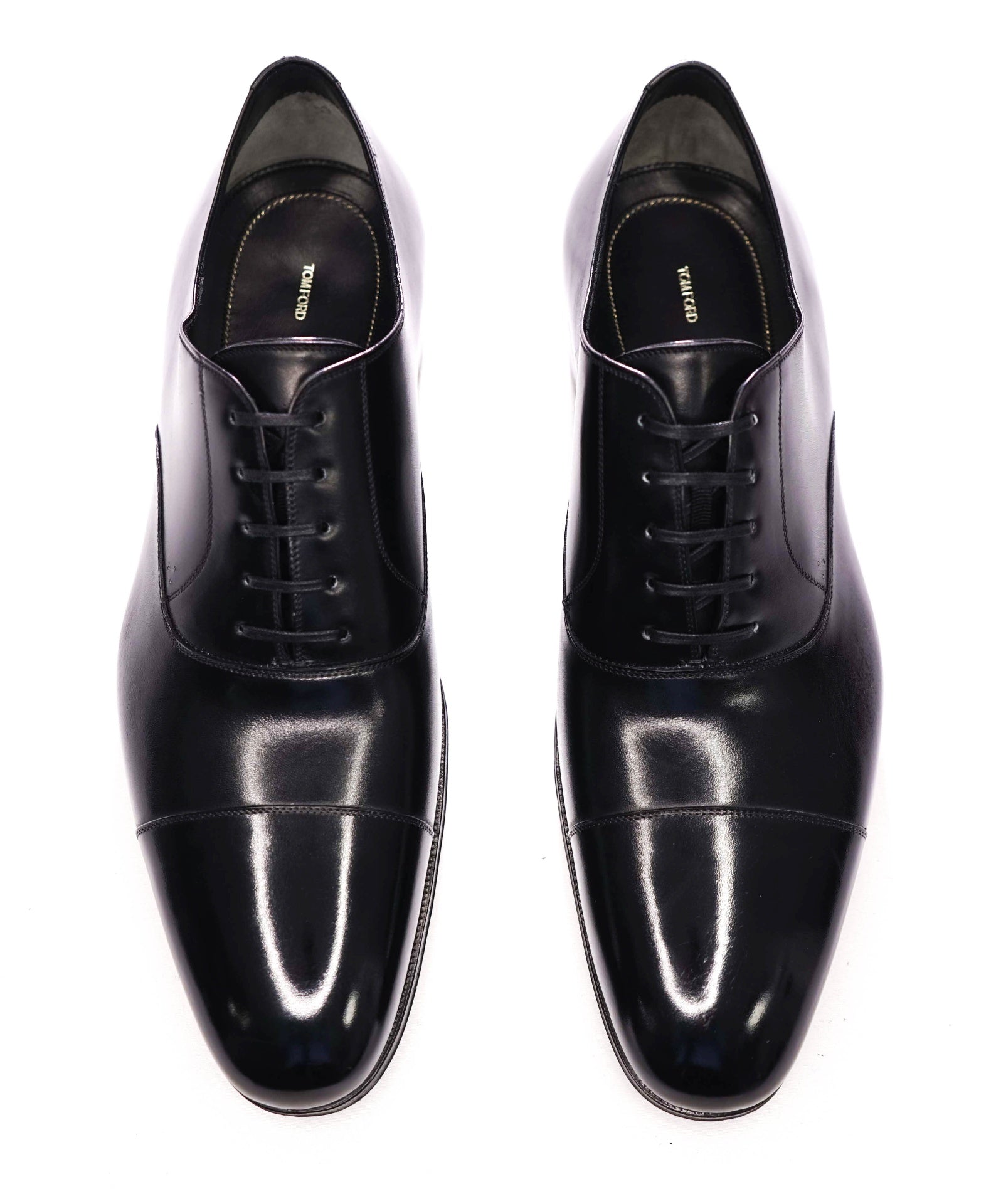 $1,990 TOM FORD - Black Leather Oxfords - US 7.5 EE (7TF)