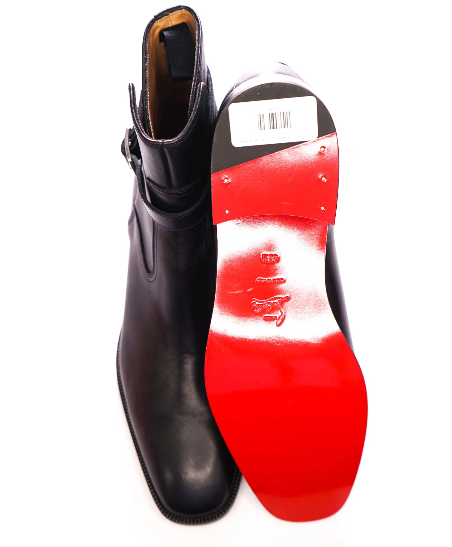 $1,395 CHRISTIAN LOUBOUTIN - Black Leather Boots - US 12.5 (45.5EU)