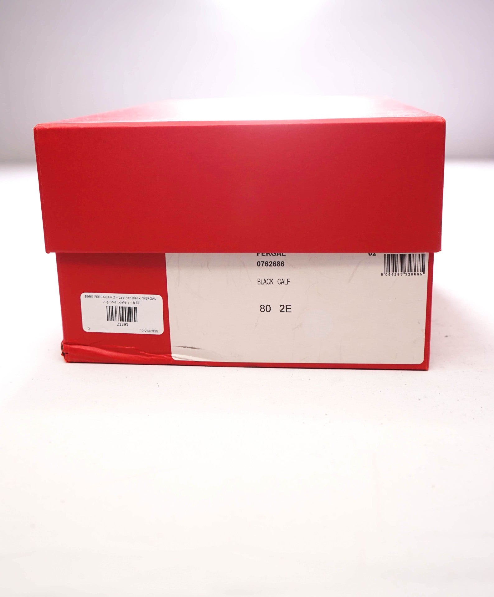 $995 FERRAGAMO - Leather Black "FERGAL" Lug Sole Loafers - 10.5 EE
