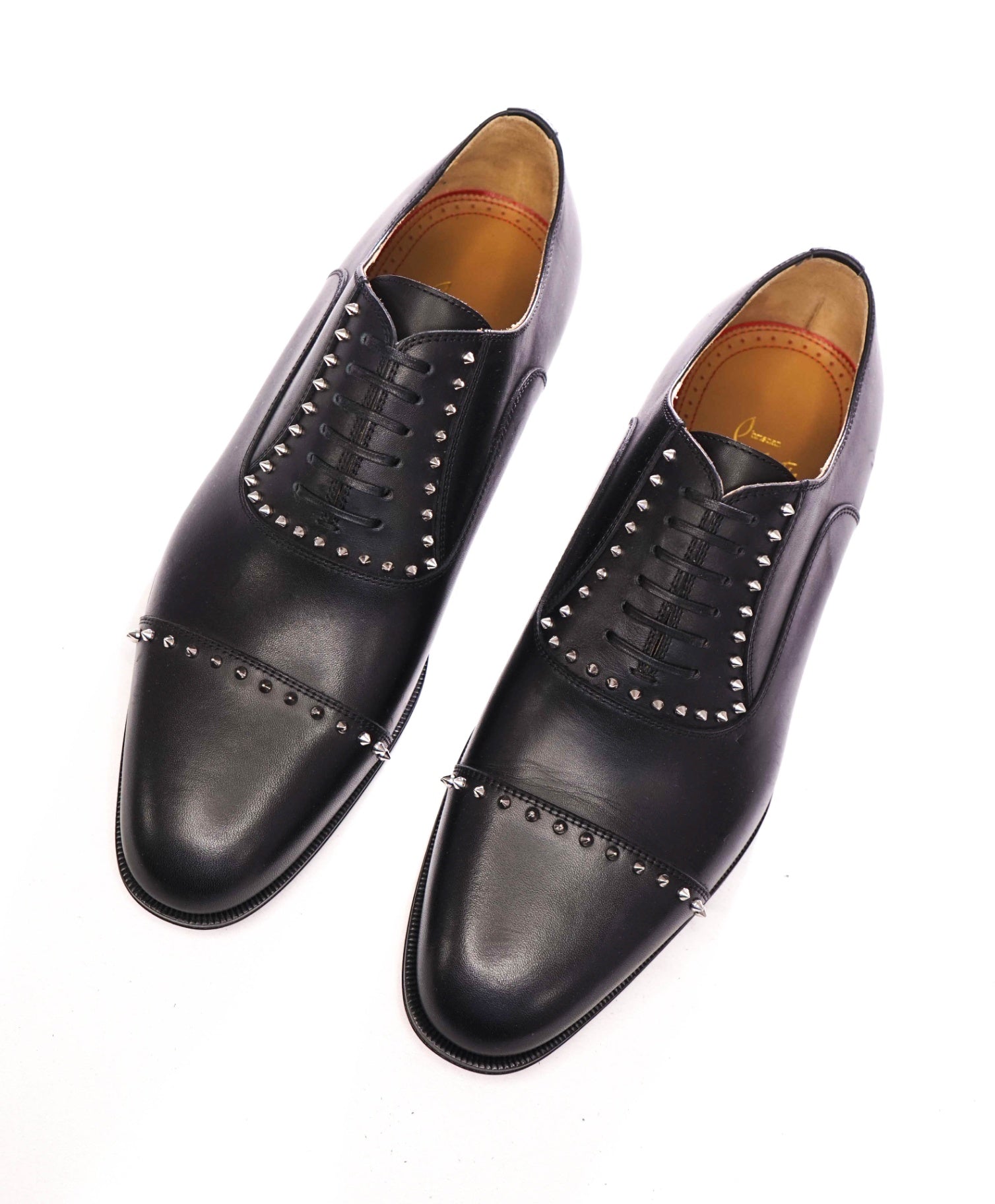 $1,200 CHRISTIAN LOUBOUTIN - *CLOOCLOO* Black Spike Oxfords -  US 9 (42EU)
