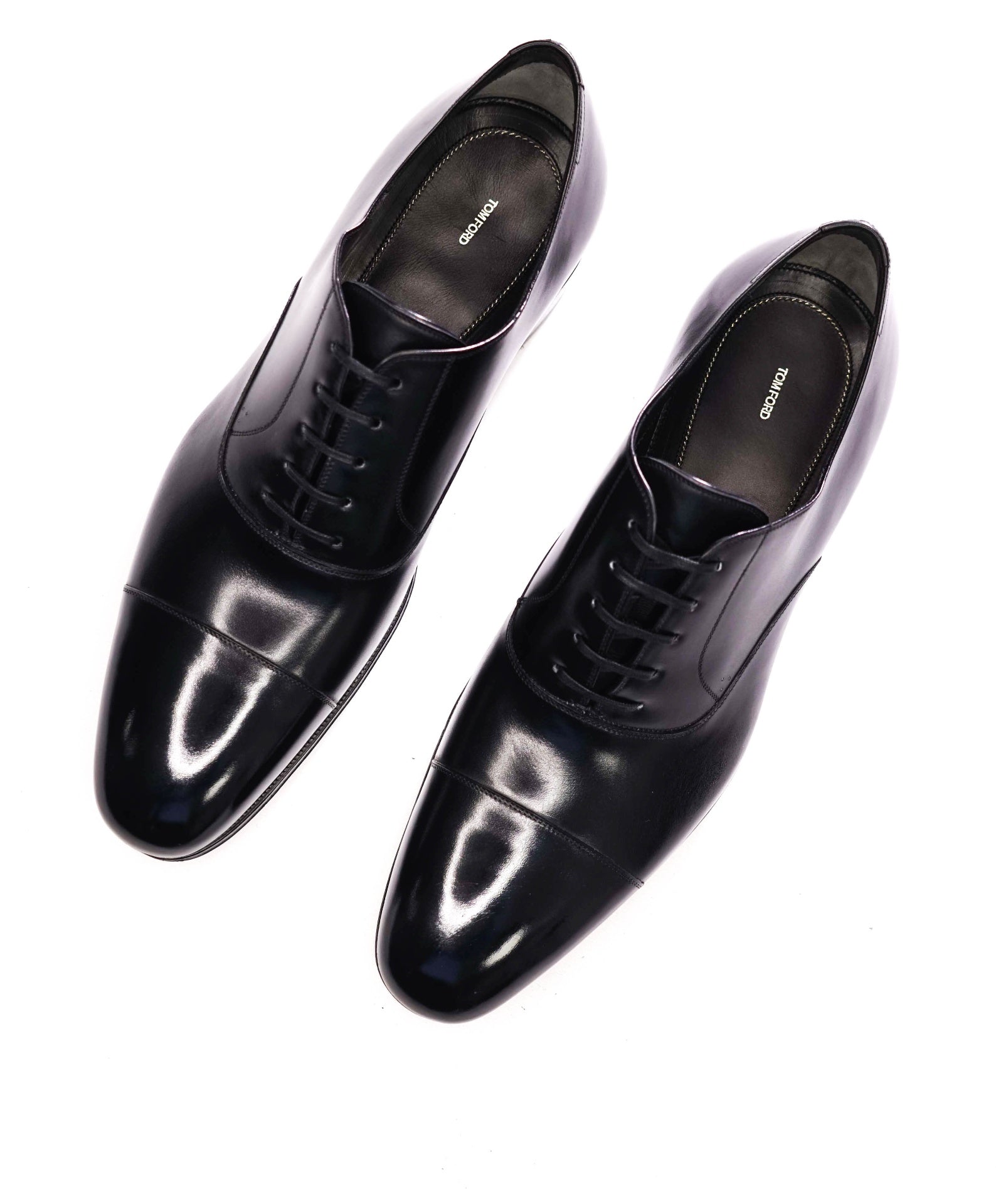 $1,990 TOM FORD - Black Leather Oxfords - US 7.5 3E (7TF)