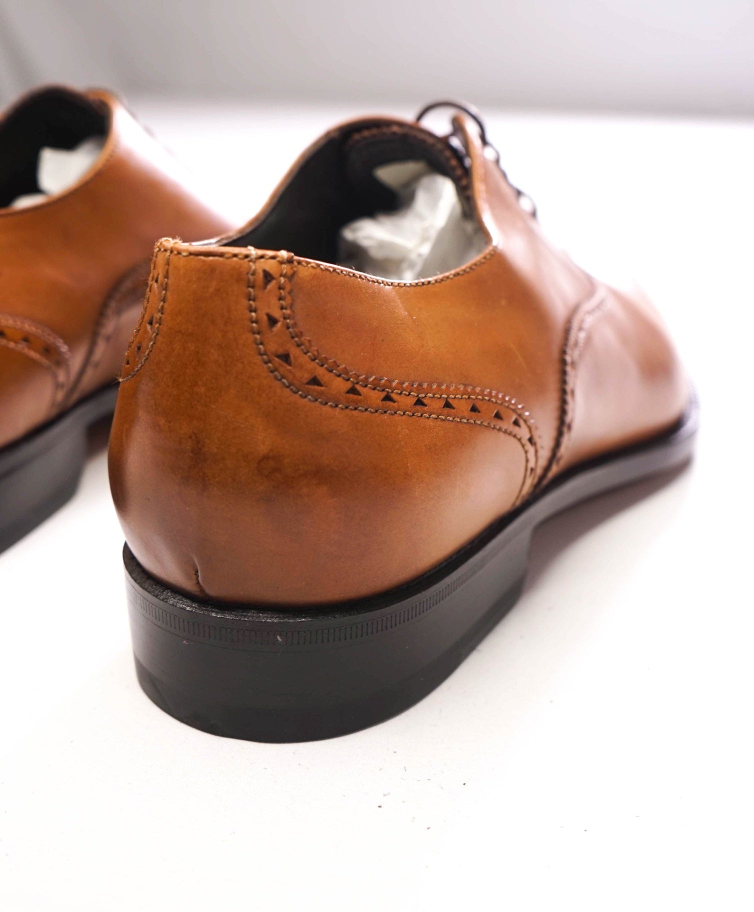 $395 BRUNO MAGLI - Brown Leather HAND PATINA Oxfords - 9 M