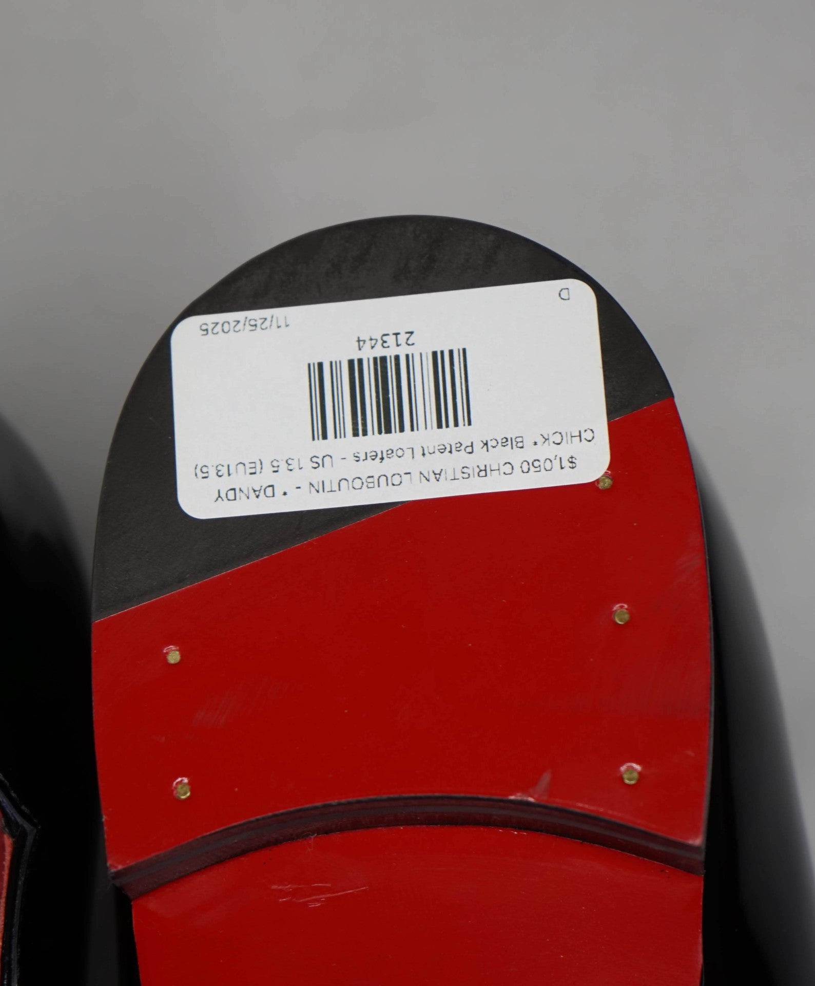 $1,050 CHRISTIAN LOUBOUTIN - * DANDY CHICK* Black Patent Loafers - US 13.5 (EU13.5)