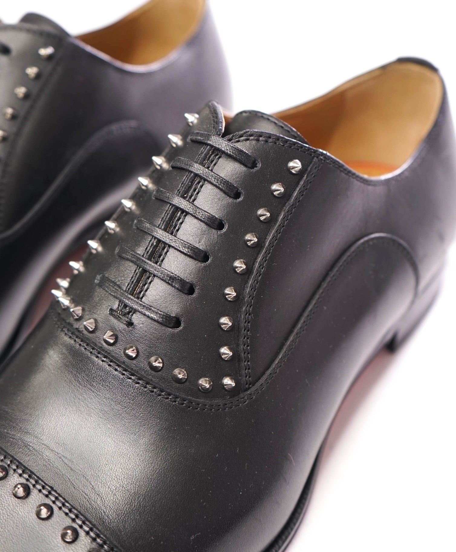 $1,200 CHRISTIAN LOUBOUTIN - *CLOOCLOO* Black Spike Oxfords -  US 9 (42EU)