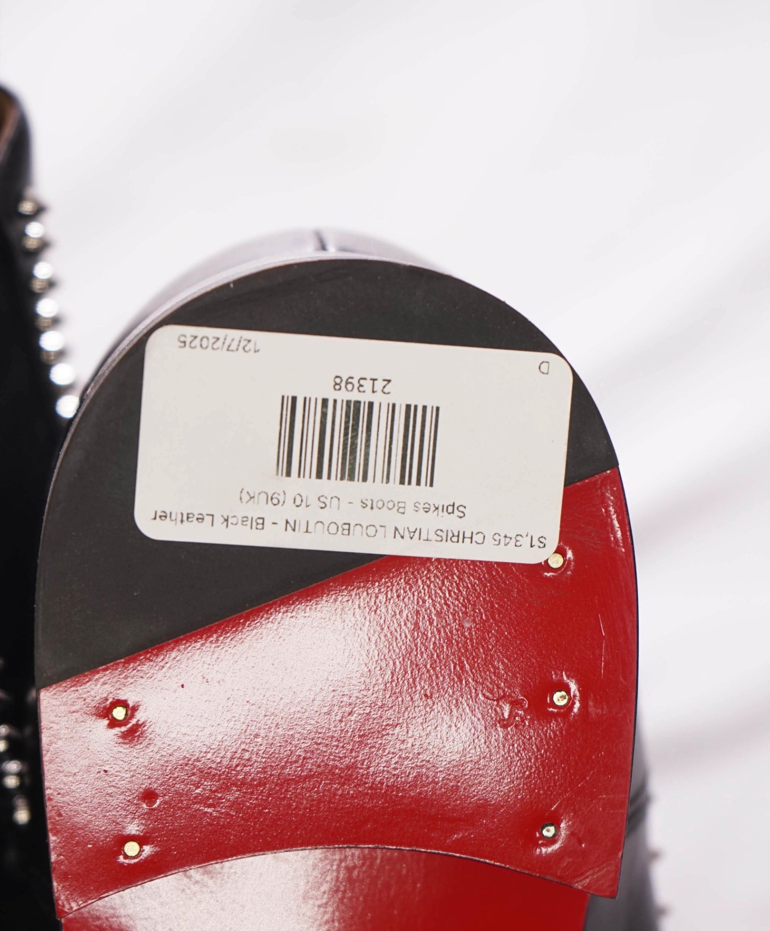 $1,345 CHRISTIAN LOUBOUTIN - Black Cloo Leather Spike Boots - US 10 (9UK)